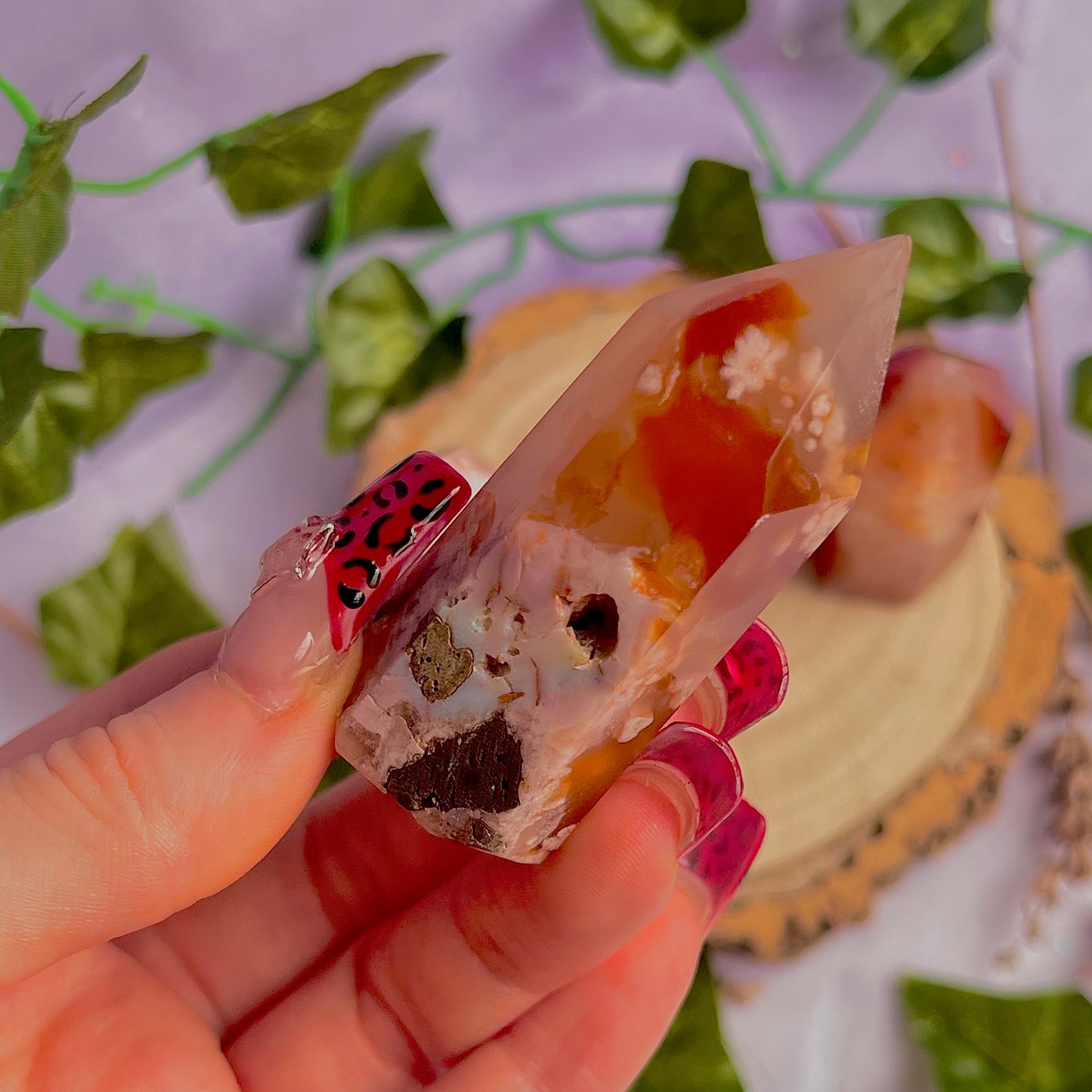 carnelian & flower agate towers ~ choose your own