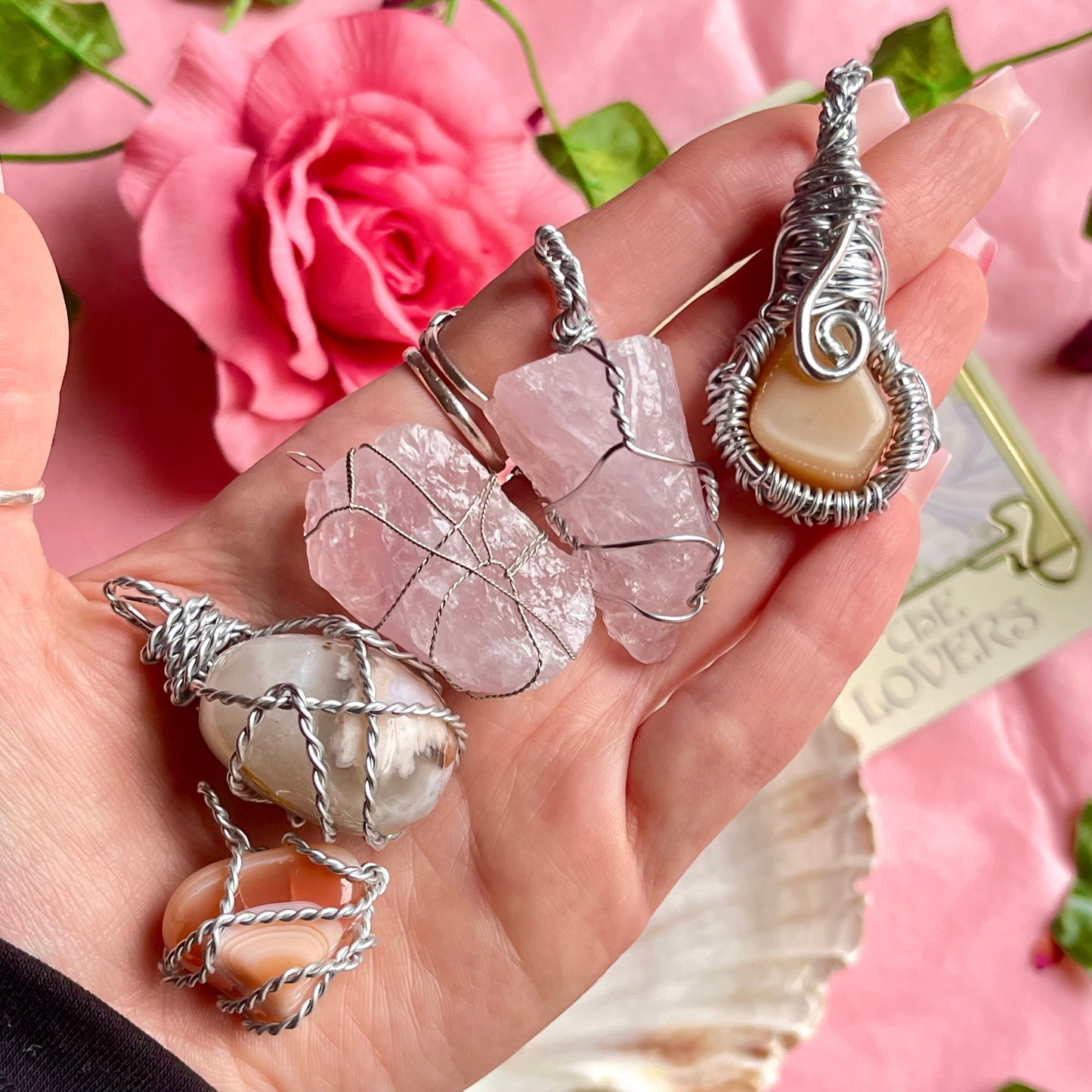 erotes wire wrap pendants