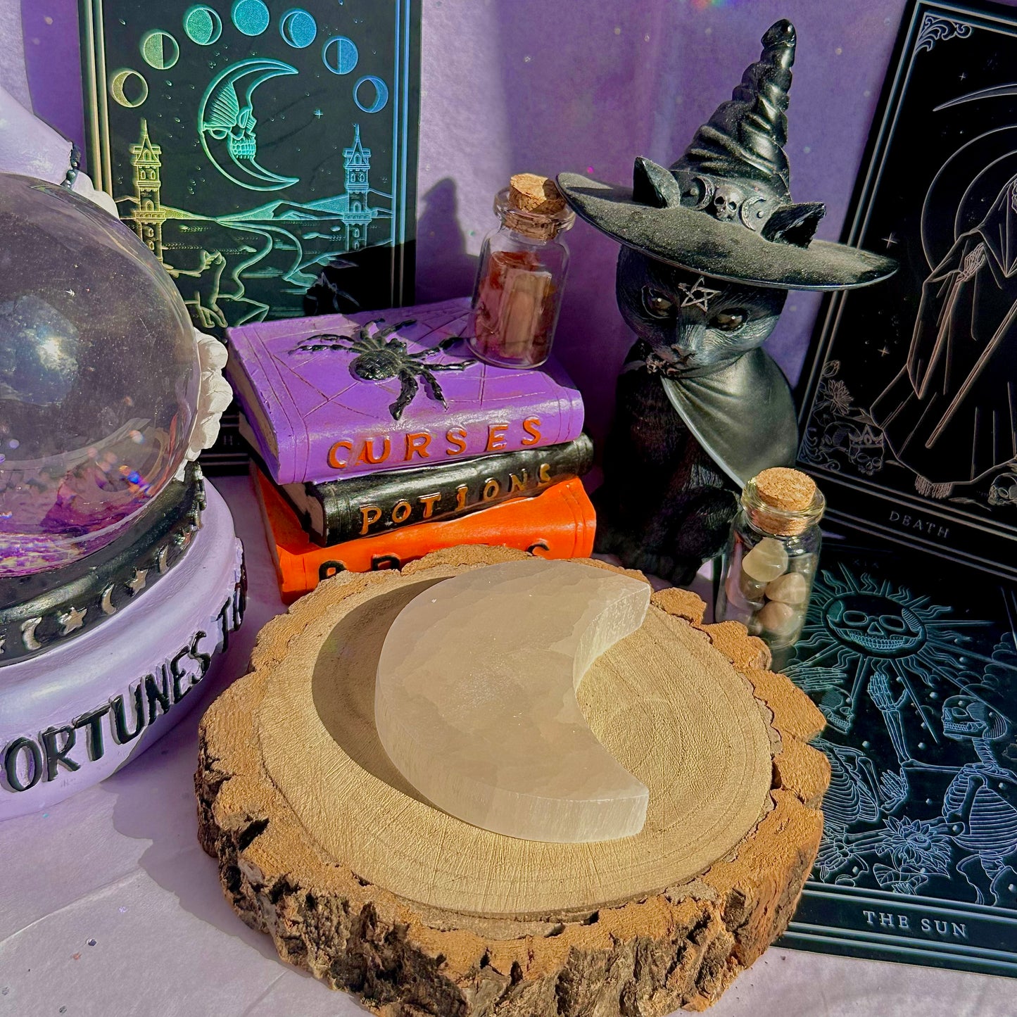 satin spar selenite moon