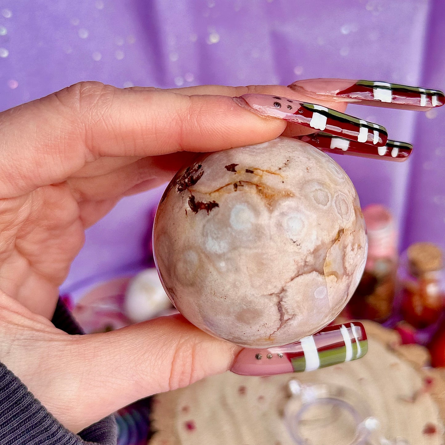 flower agate sphere B