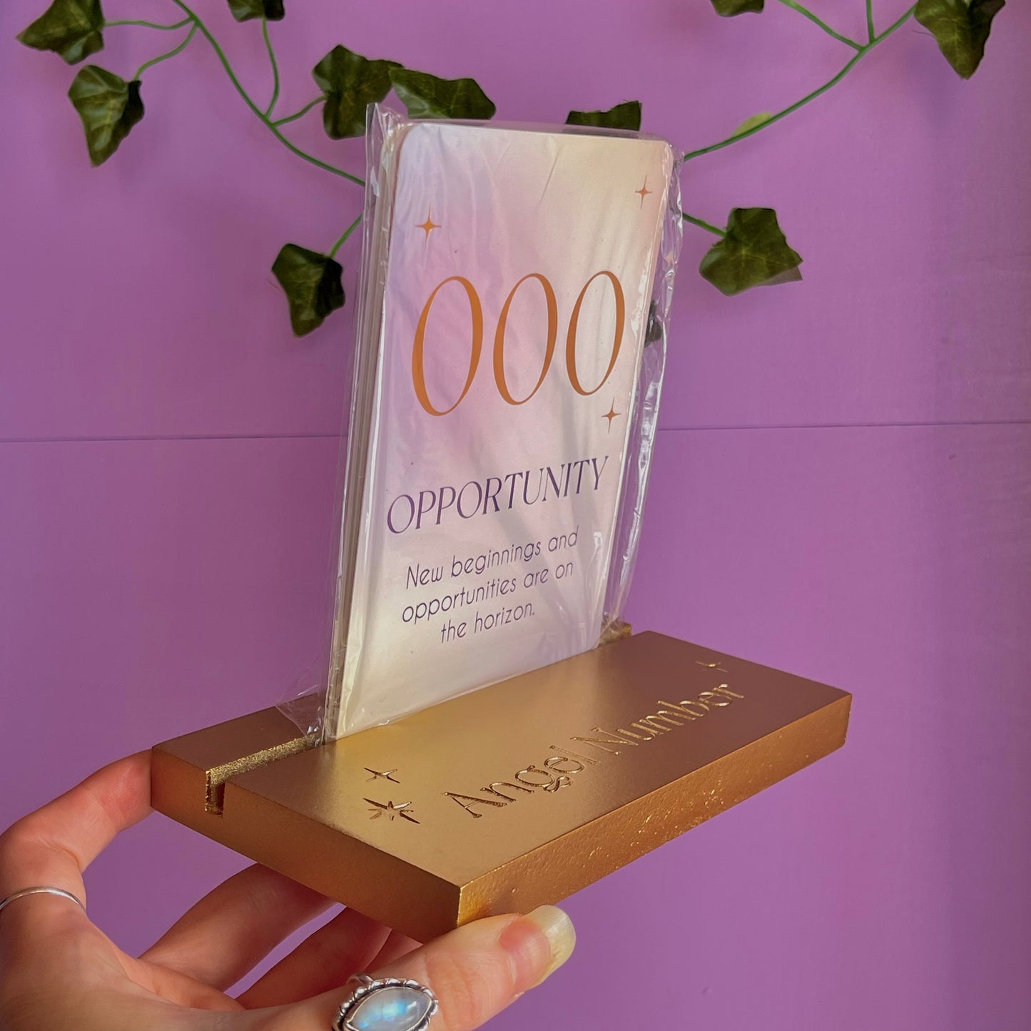 angel number affirmation cards with stand