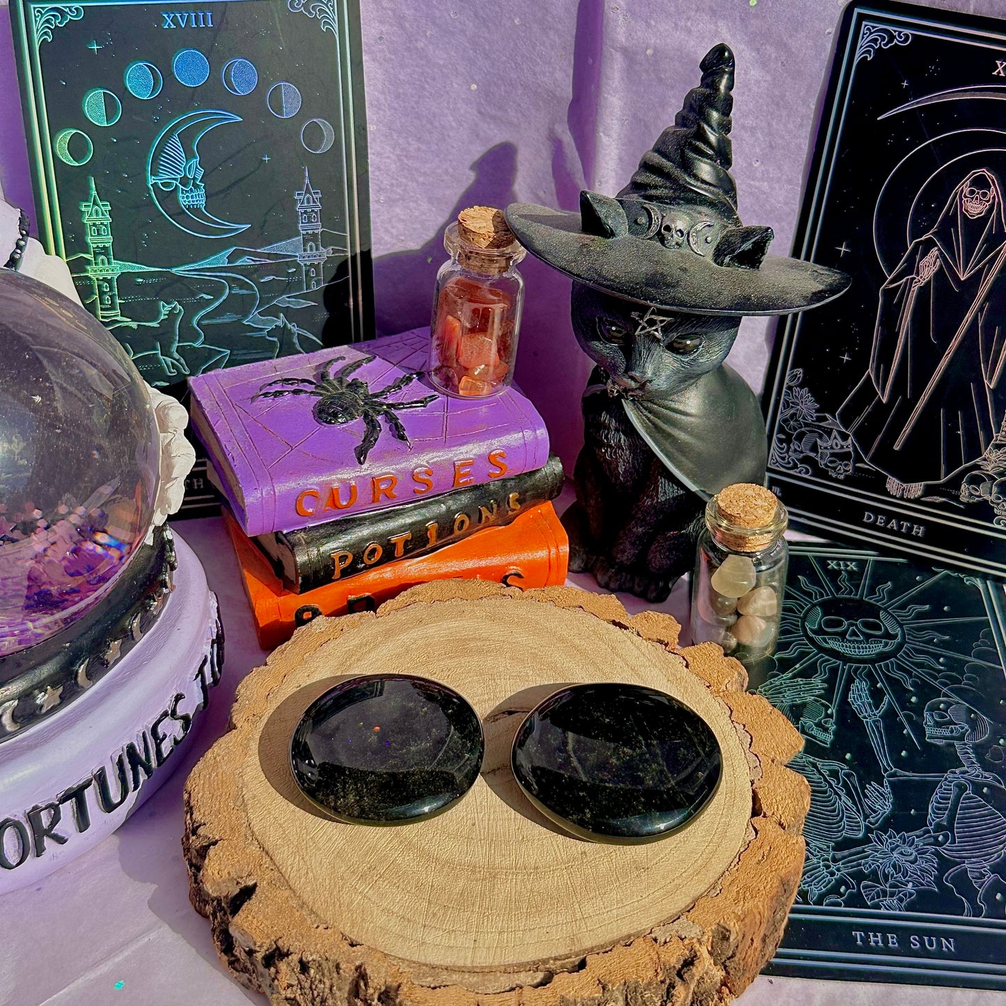 silver obsidian smoothstone ~ intuitively chosen