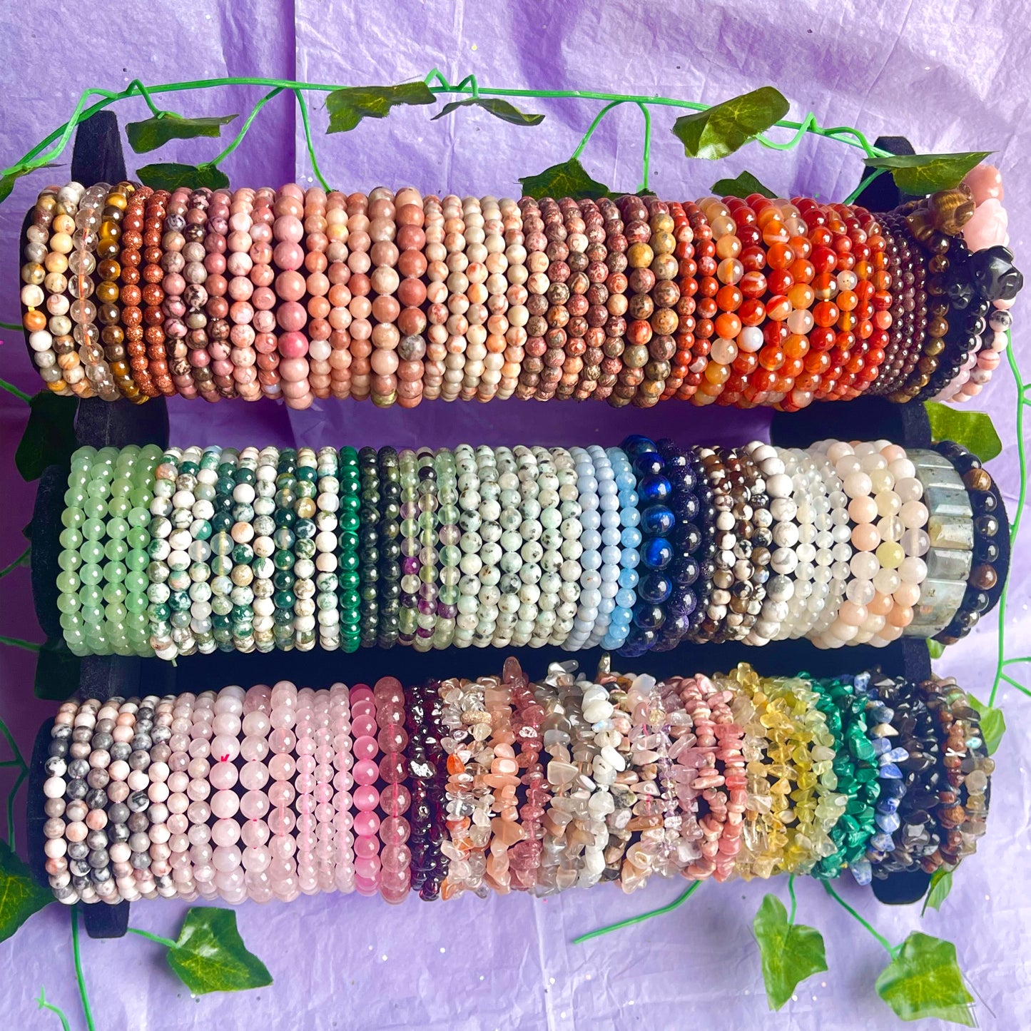 crystal bracelets (beaded & chip)