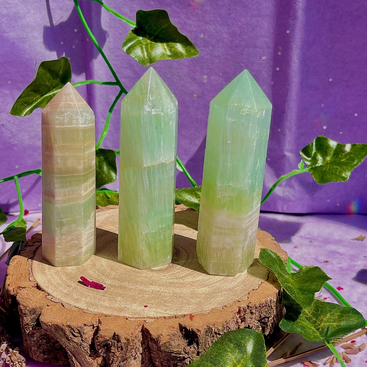 pistachio calcite towers ~ intuitively chosen
