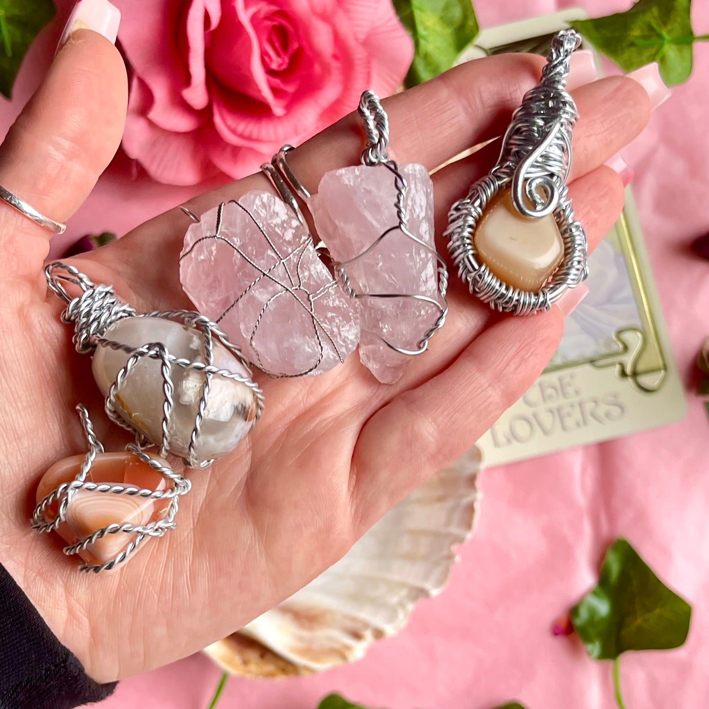 erotes wire wrap pendants