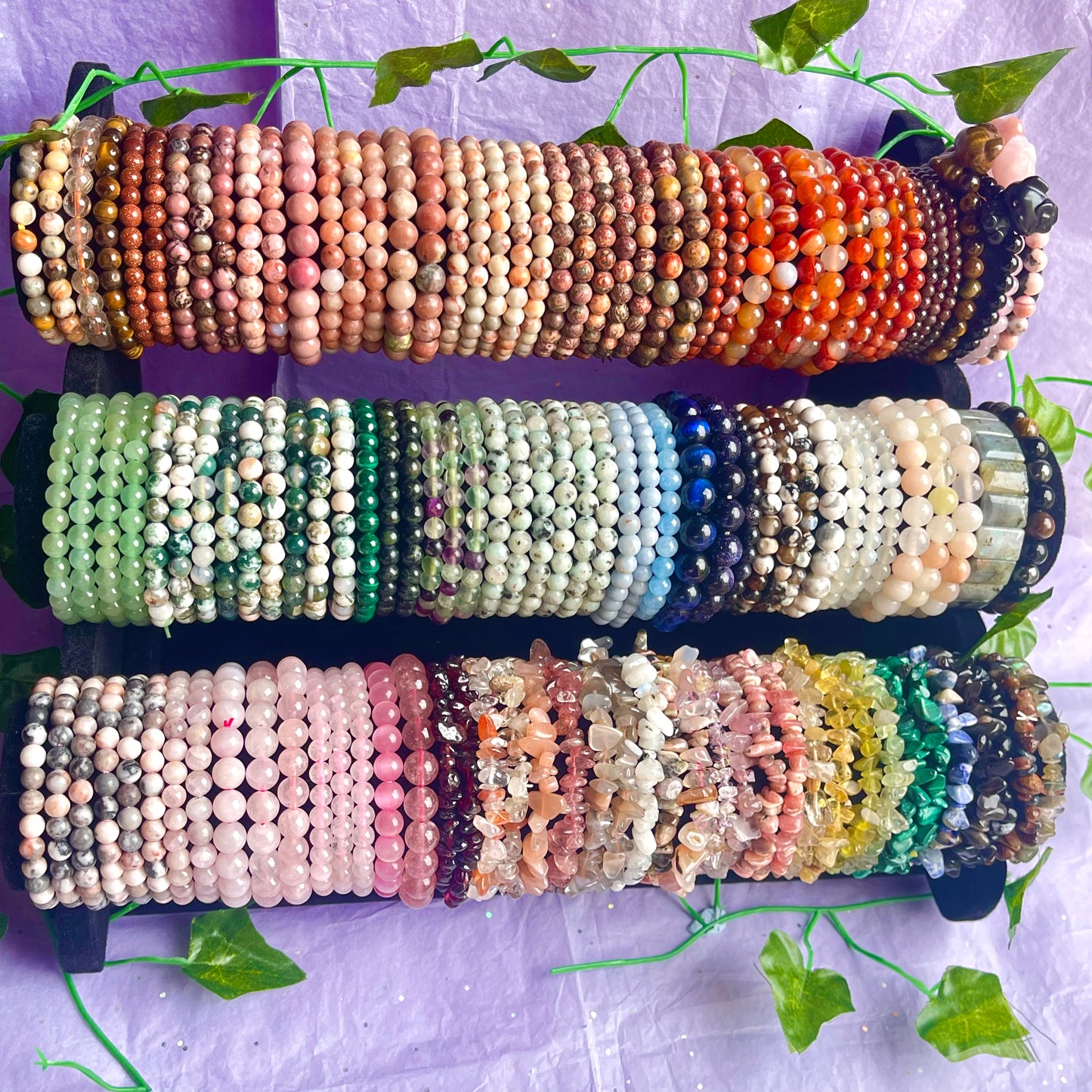 crystal bracelets (beaded & chip)