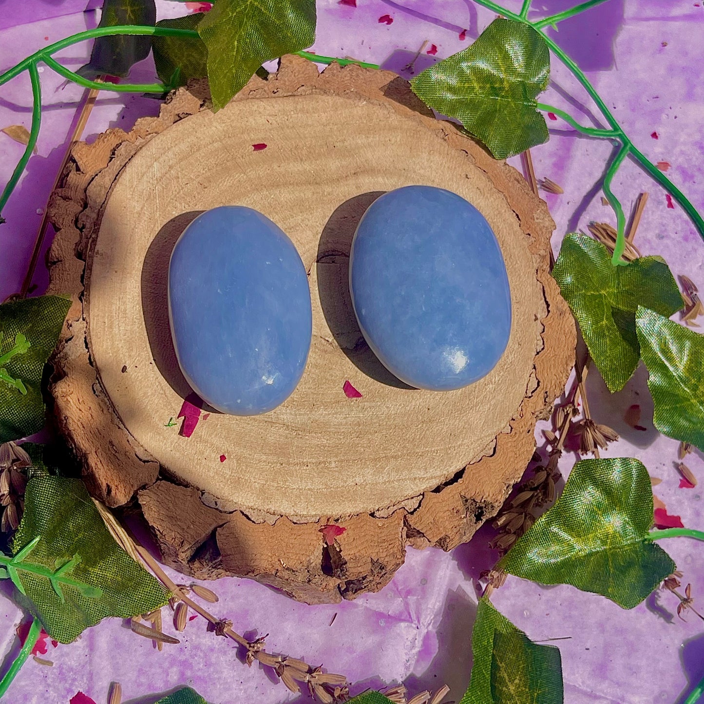 angelite palm stones ~ intuitively chosen