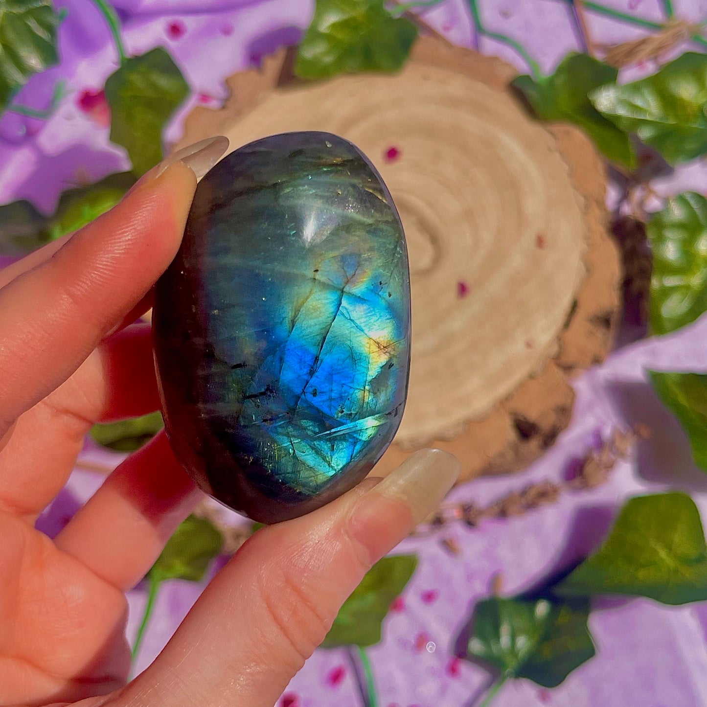 labradorite palm stone ~ intuitively chosen