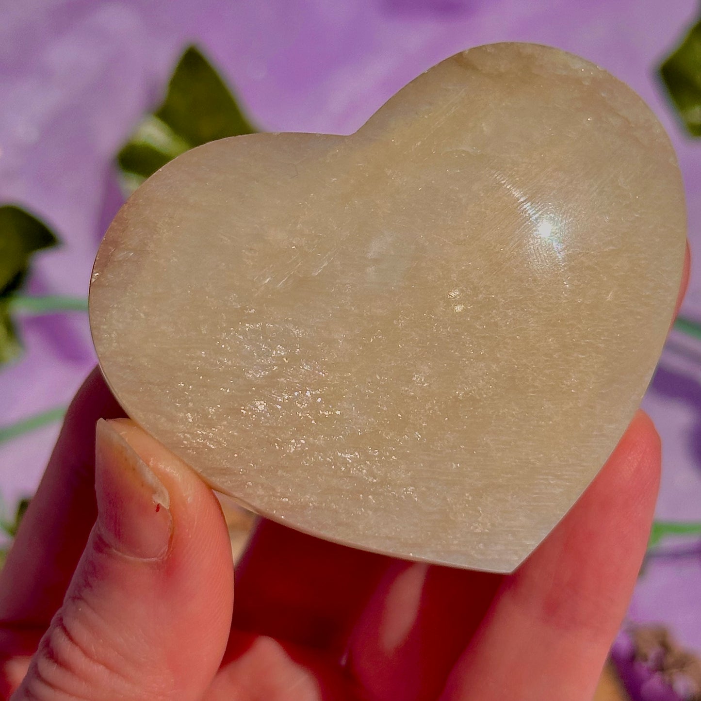 belomorite sunstone & moonstone heart carvings ~ intuitively chosen