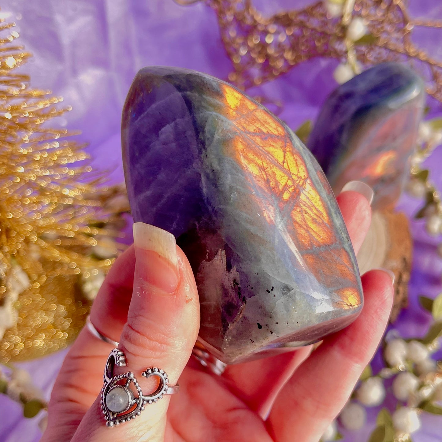 labradorite freeform sunset flash ~ intuitively chosen