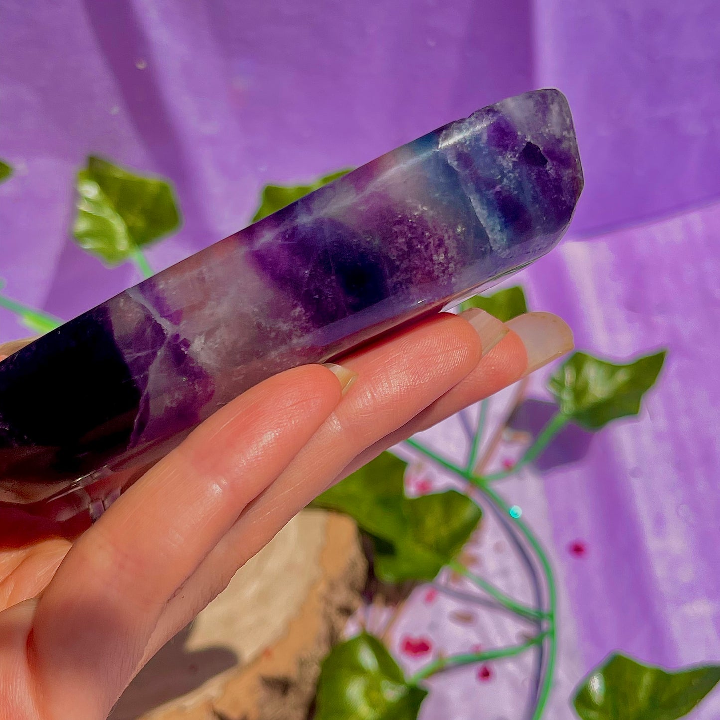 rainbow fluorite cloud bowl A