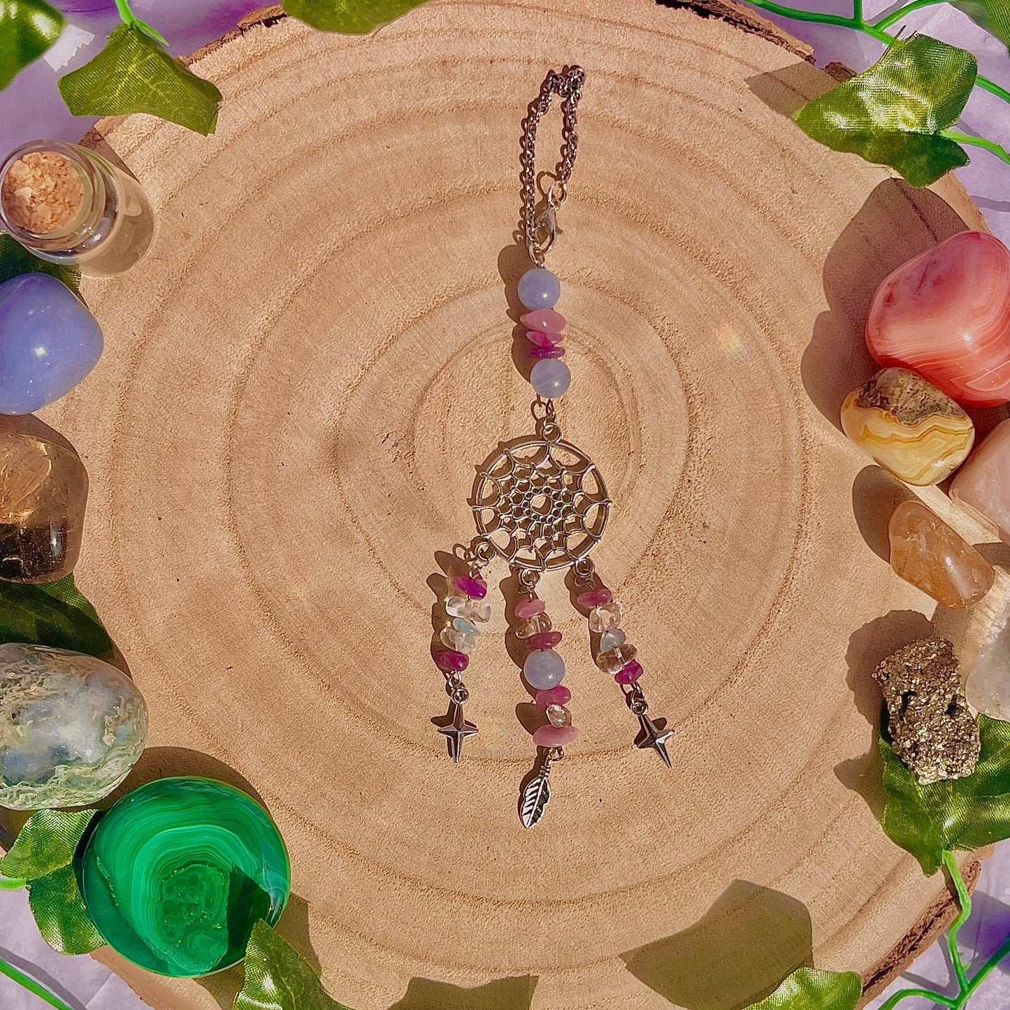 calm dream catcher car charm