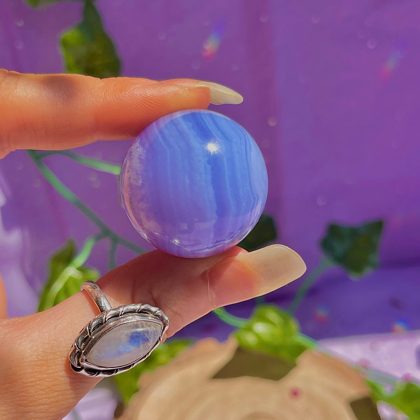 blue lace agate sphere B
