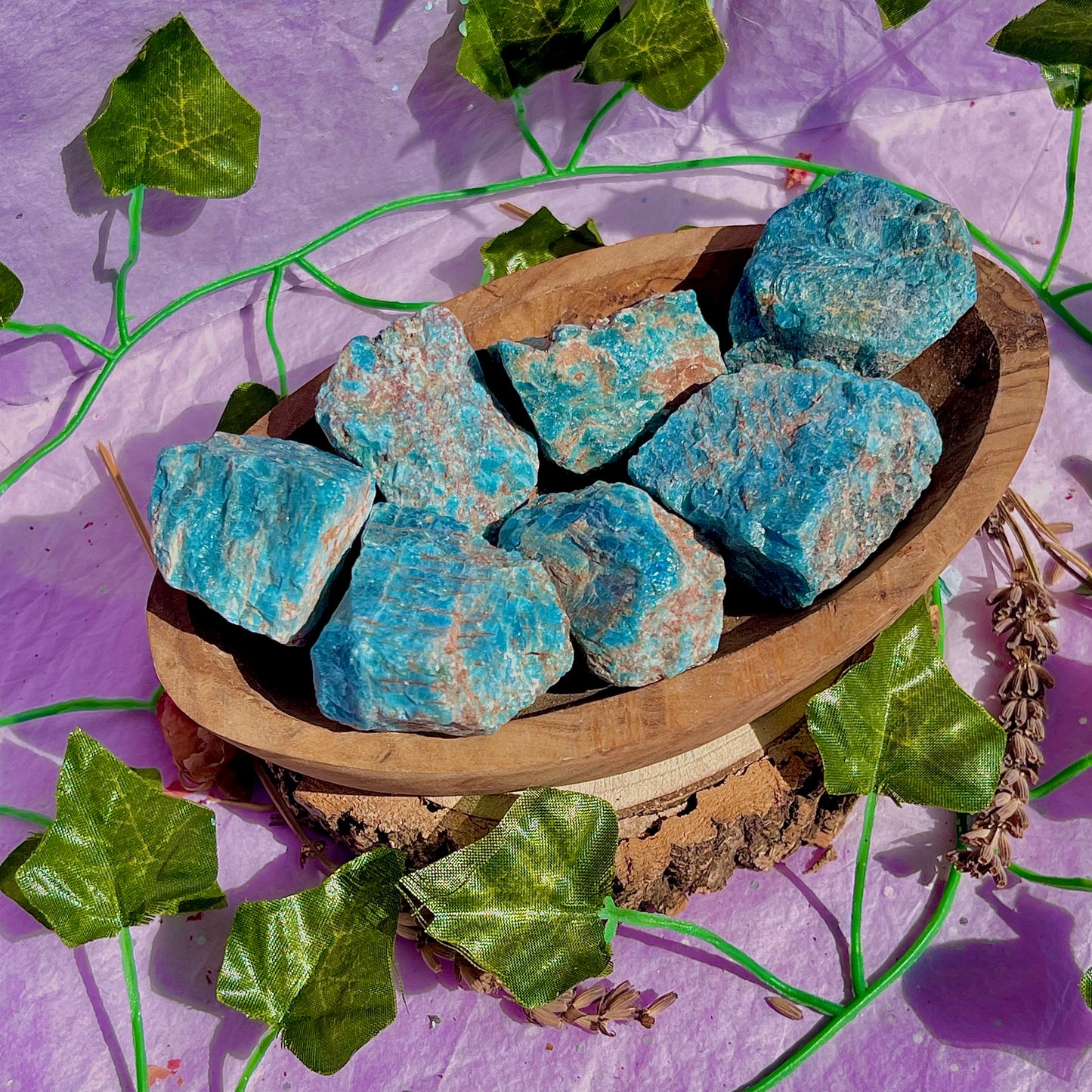 raw/rough blue apatite
