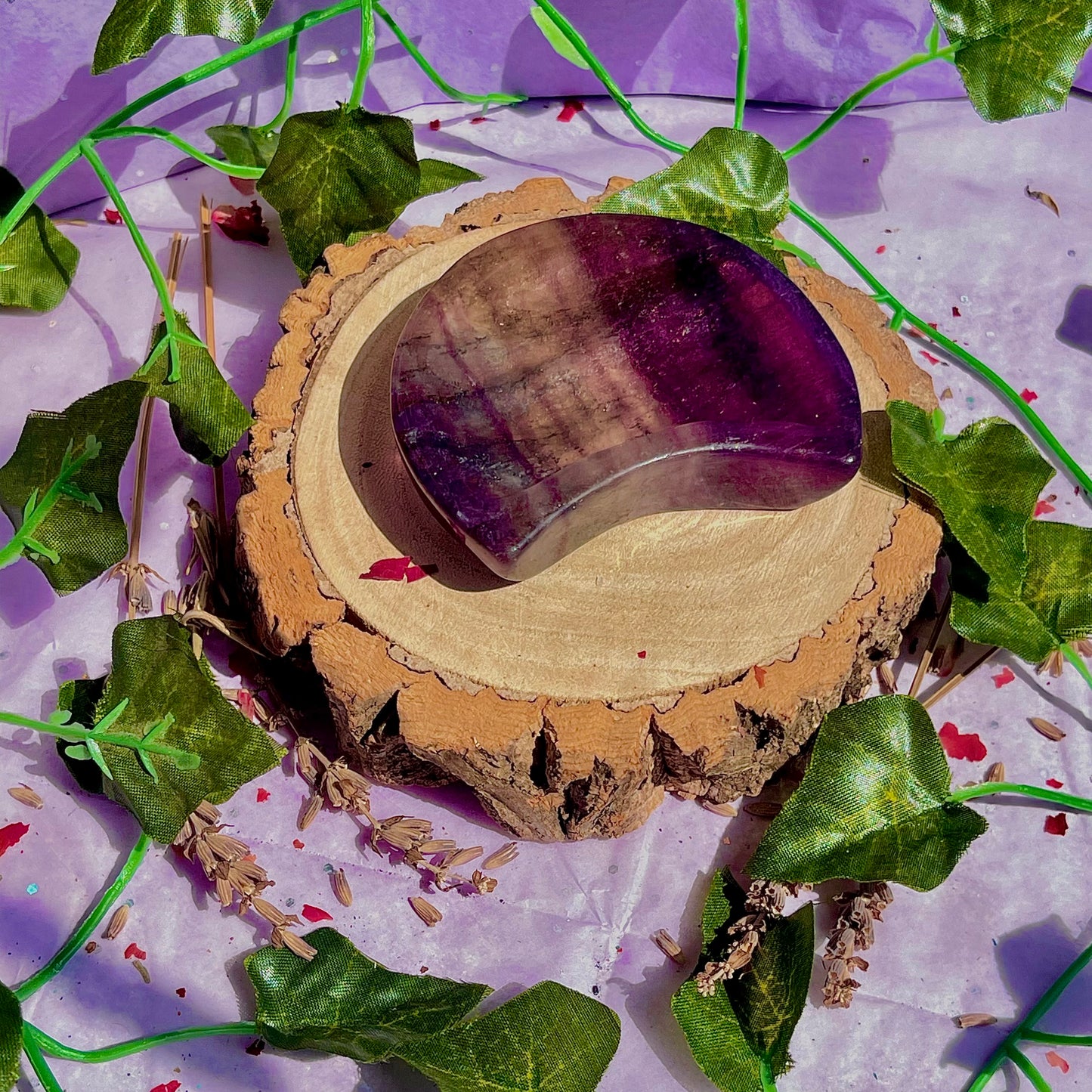 rainbow fluorite moon bowl C
