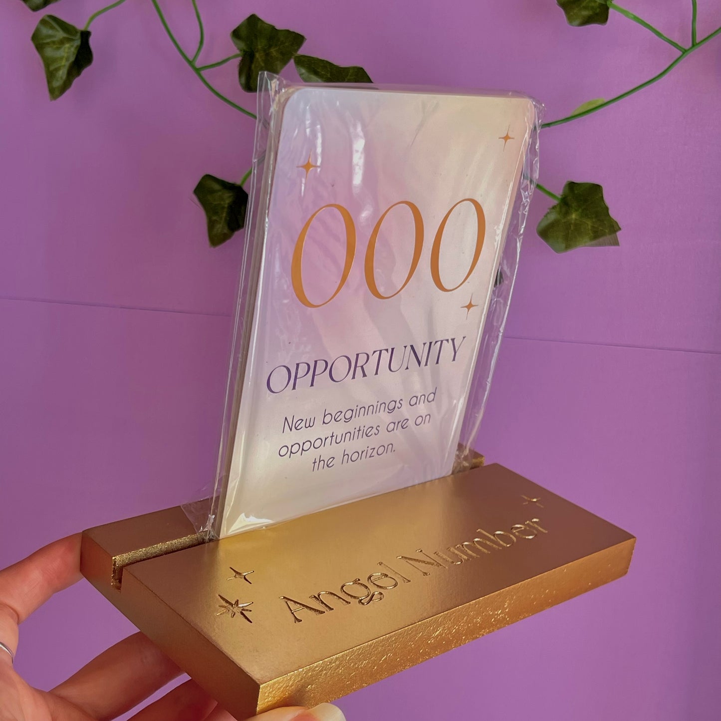 angel number affirmation cards with stand