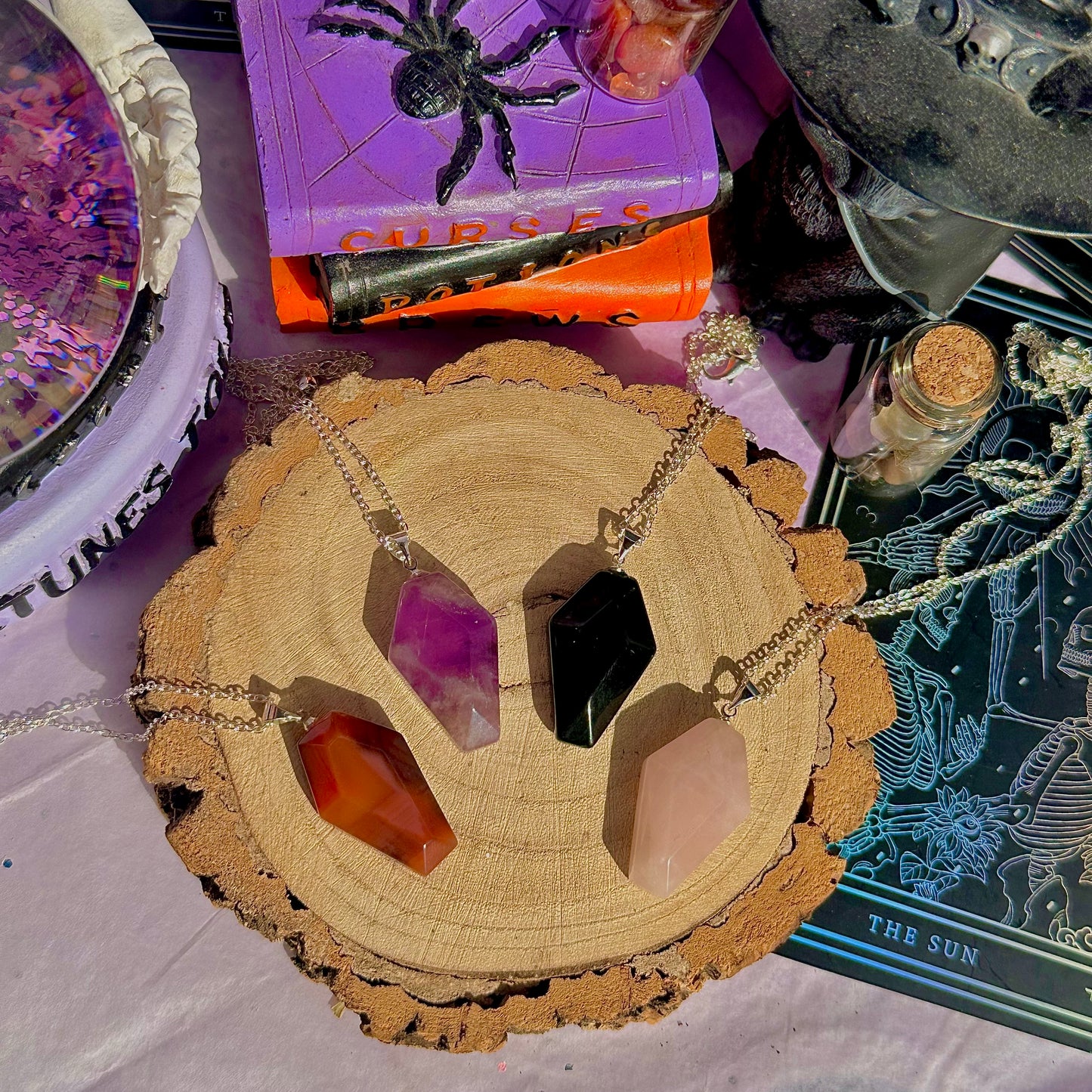 coffin necklace on 925 sterling silver plated chain (18 inch)