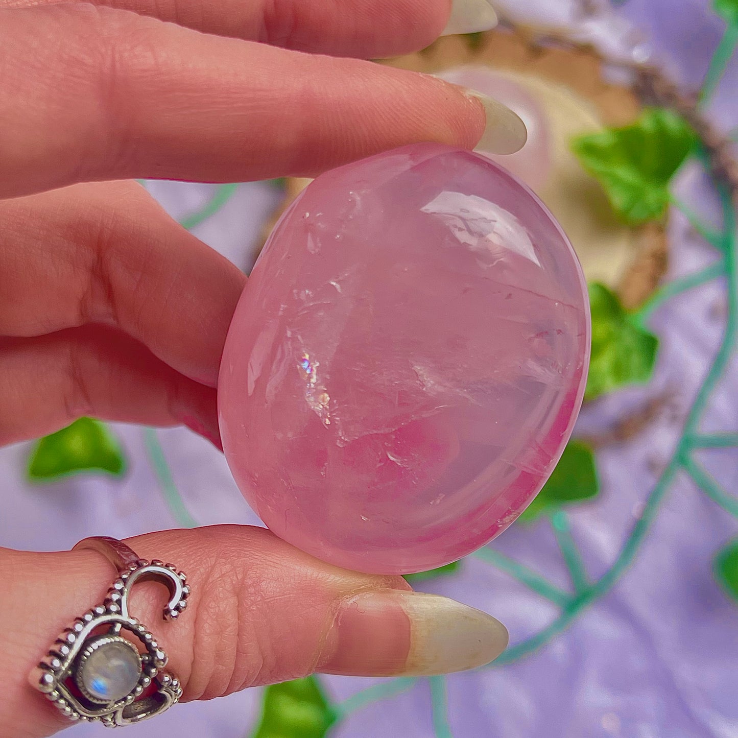 rose quartz palm stone - choose your own