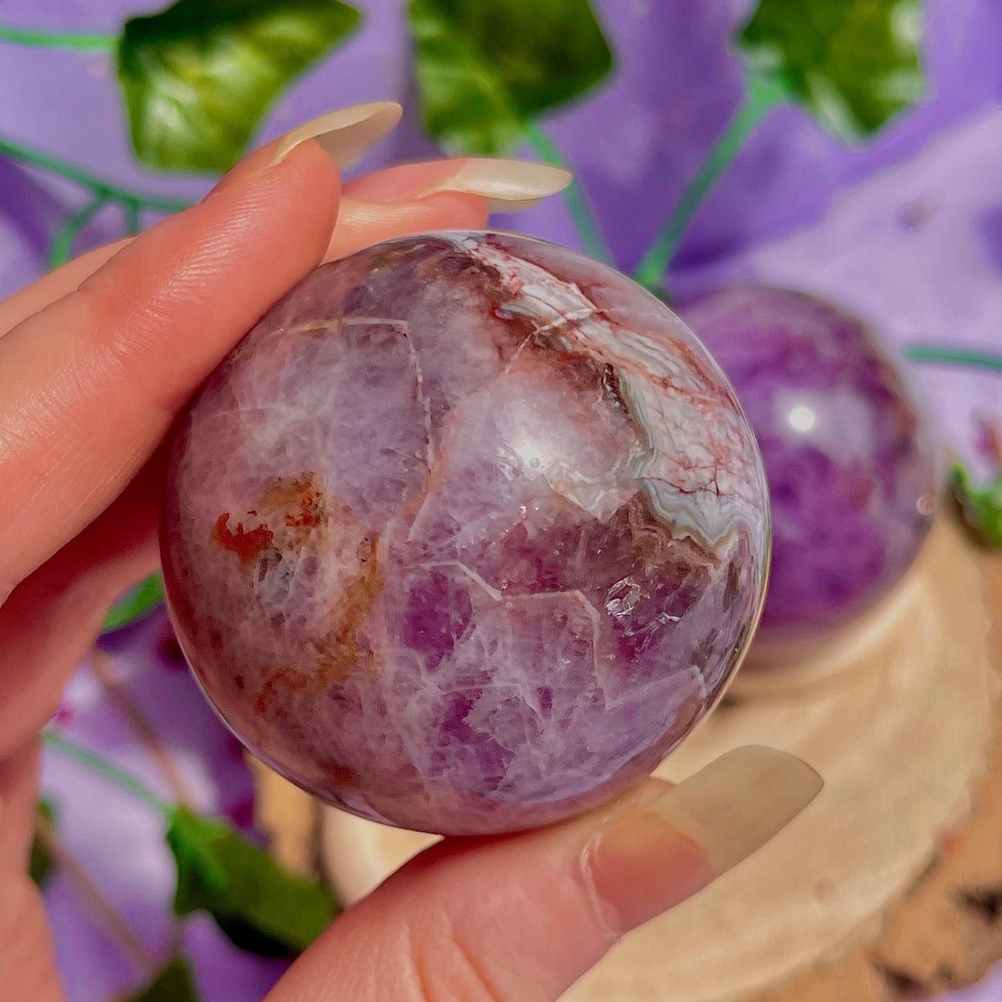 crazy lace agate & amethyst spheres ~ intuitively chosen