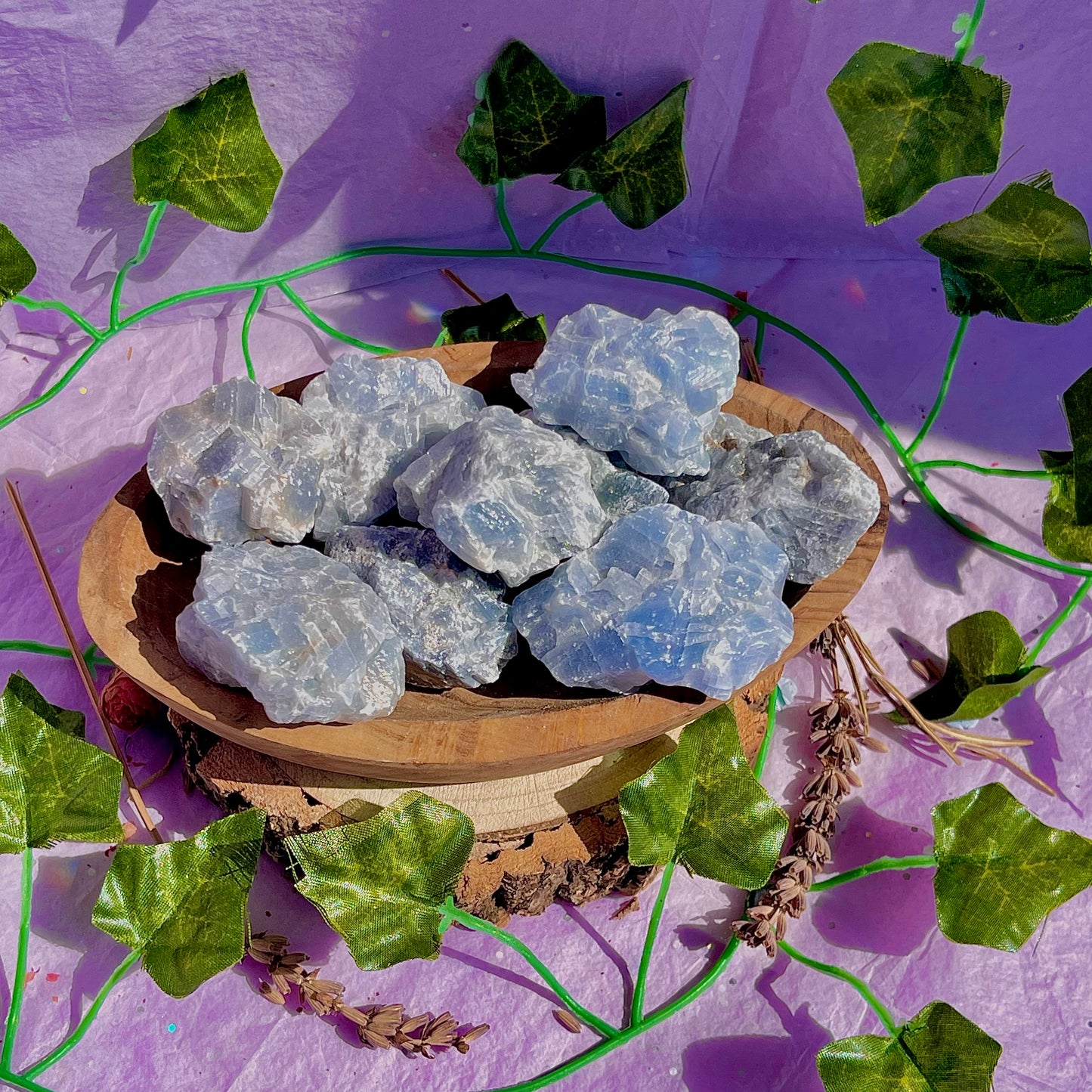 raw/rough blue calcite