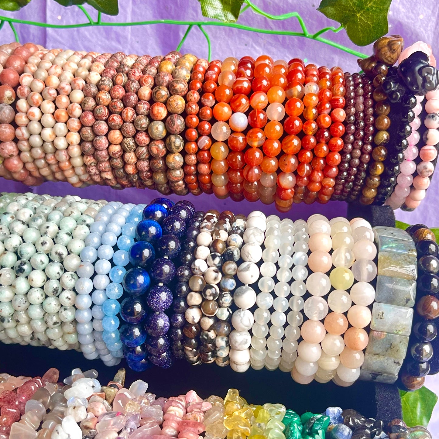 crystal bracelets (beaded & chip)