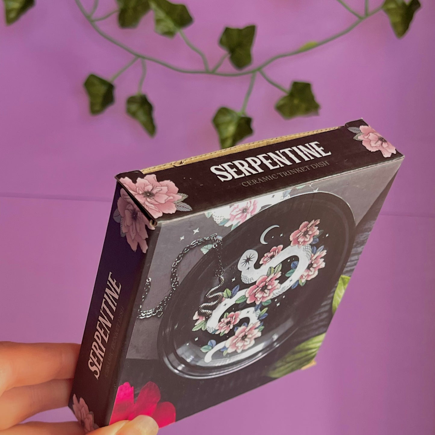 serpentine floral snake trinket dish