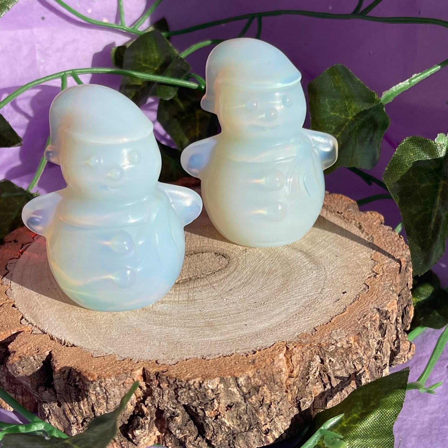 opalite snowman carving