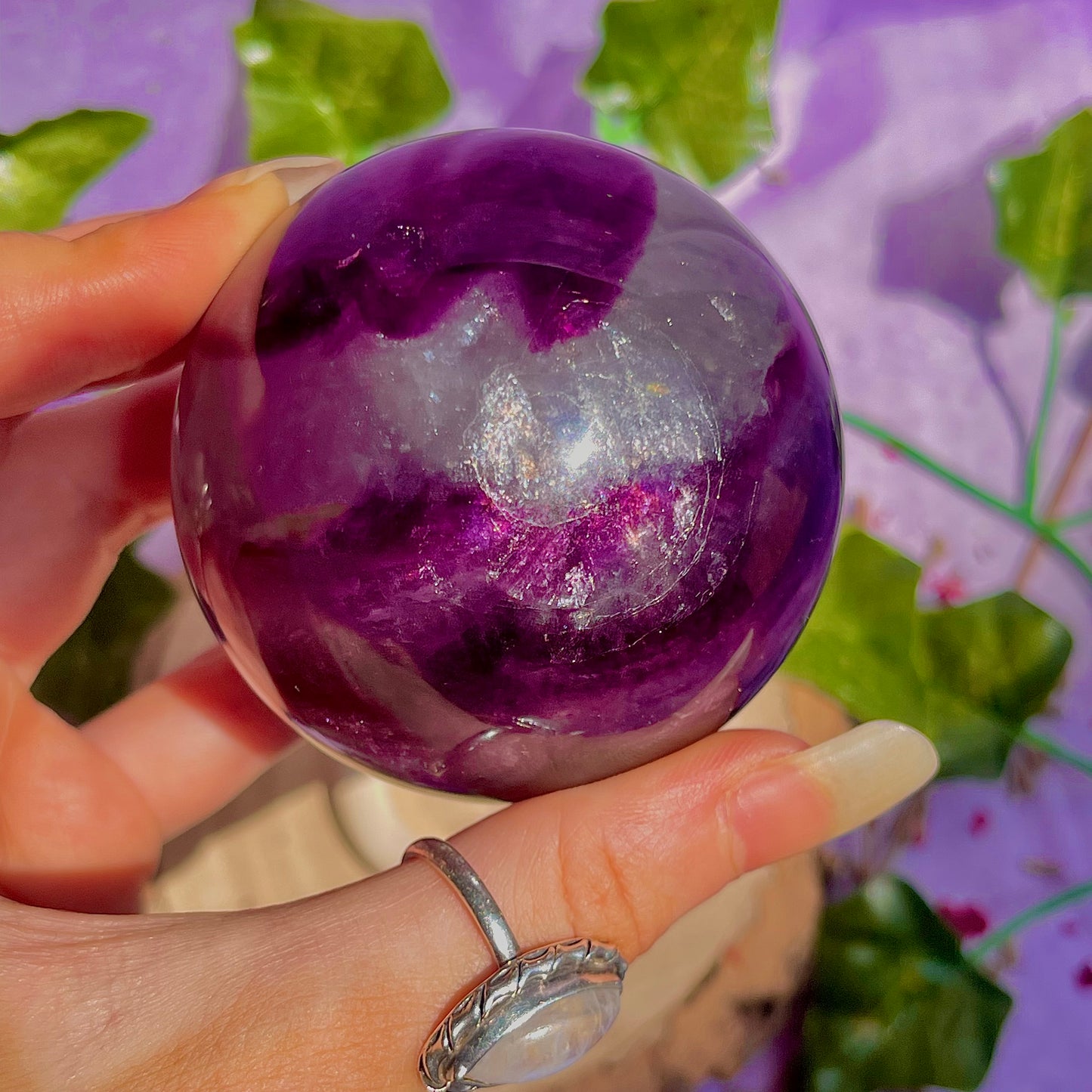 rainbow fluorite sphere B