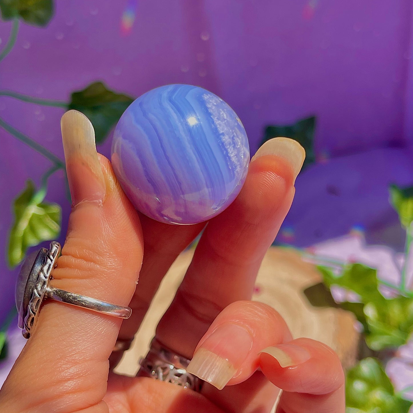 blue lace agate sphere A