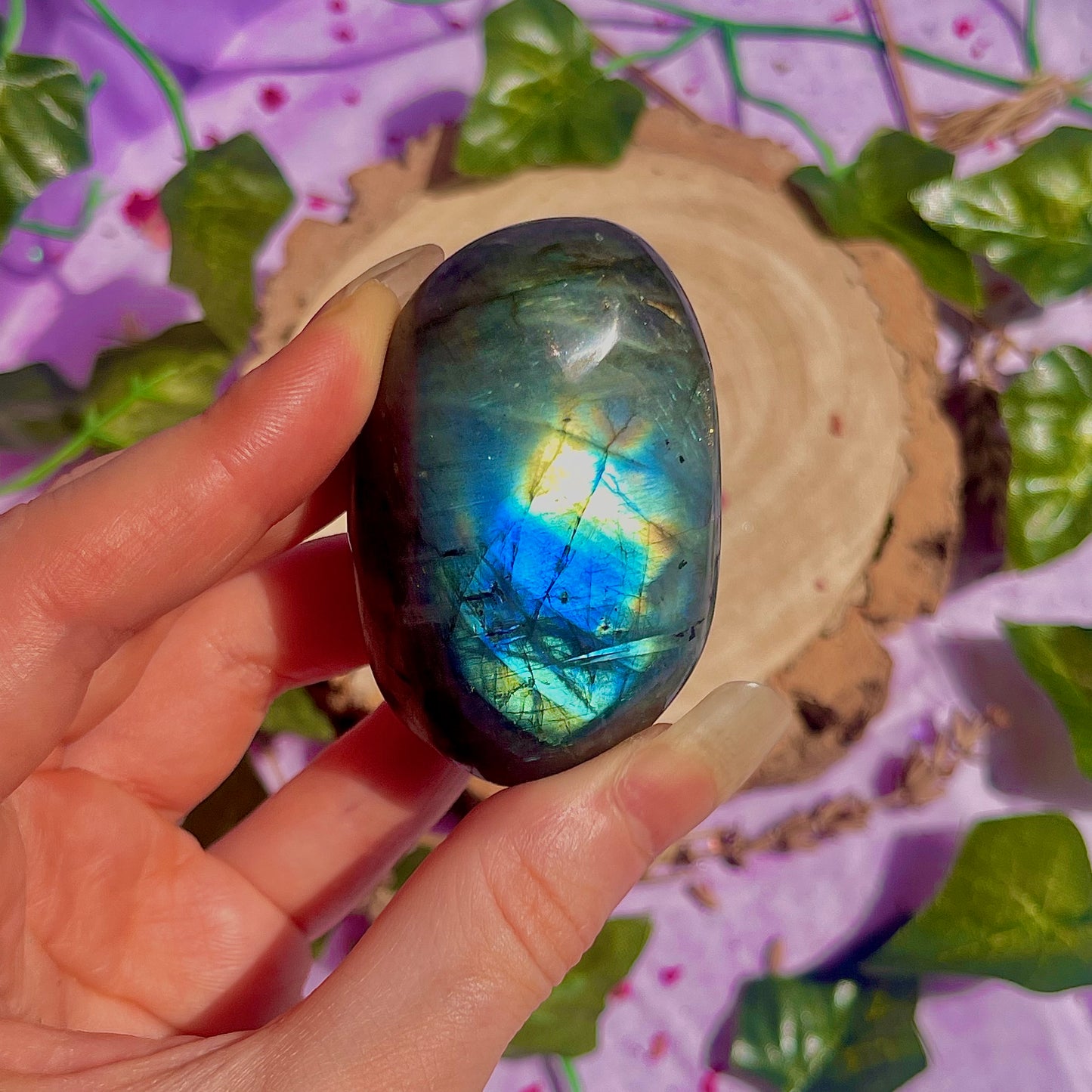labradorite palm stone ~ intuitively chosen