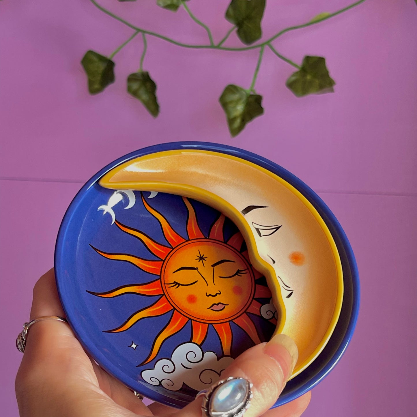 sun & moon celestial stacking trinket dish