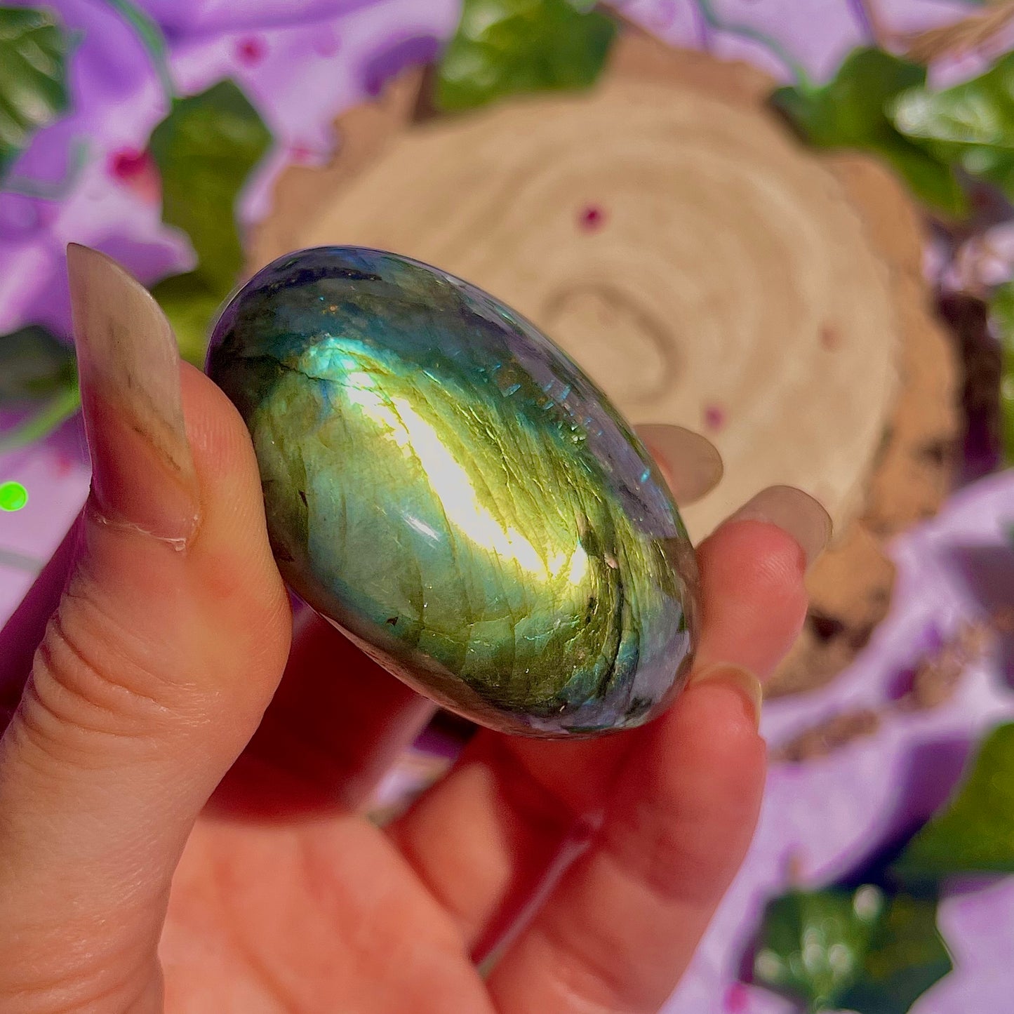 labradorite palm stone ~ intuitively chosen