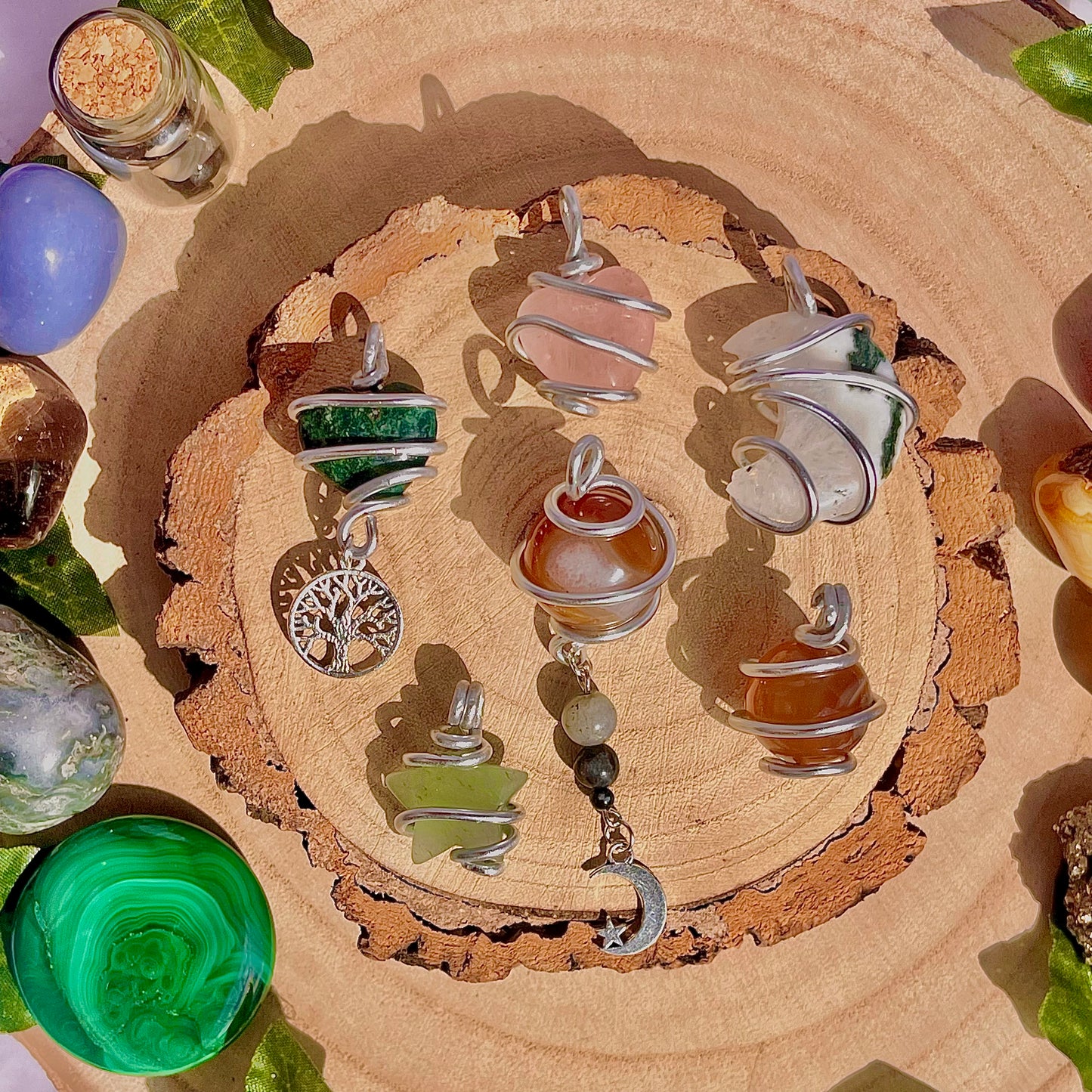wire wrapped pendants (aluminium wire)