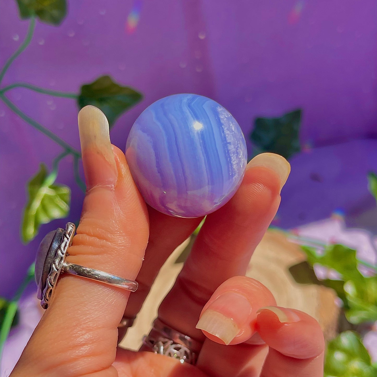 blue lace agate sphere A