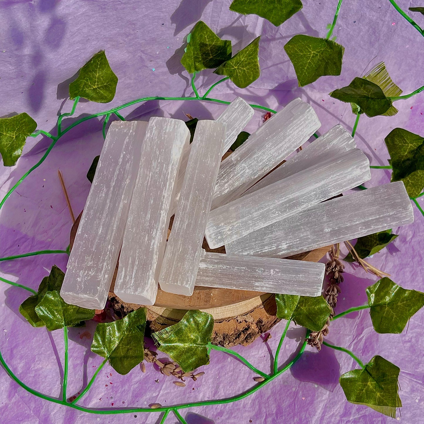 satin spar selenite medium wands (raw/rough)