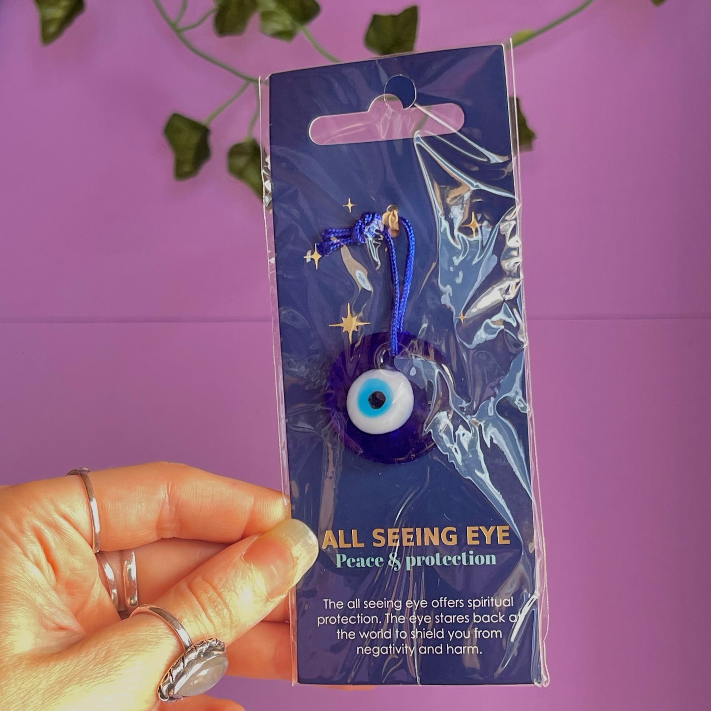 glass all seeing eye protection charm