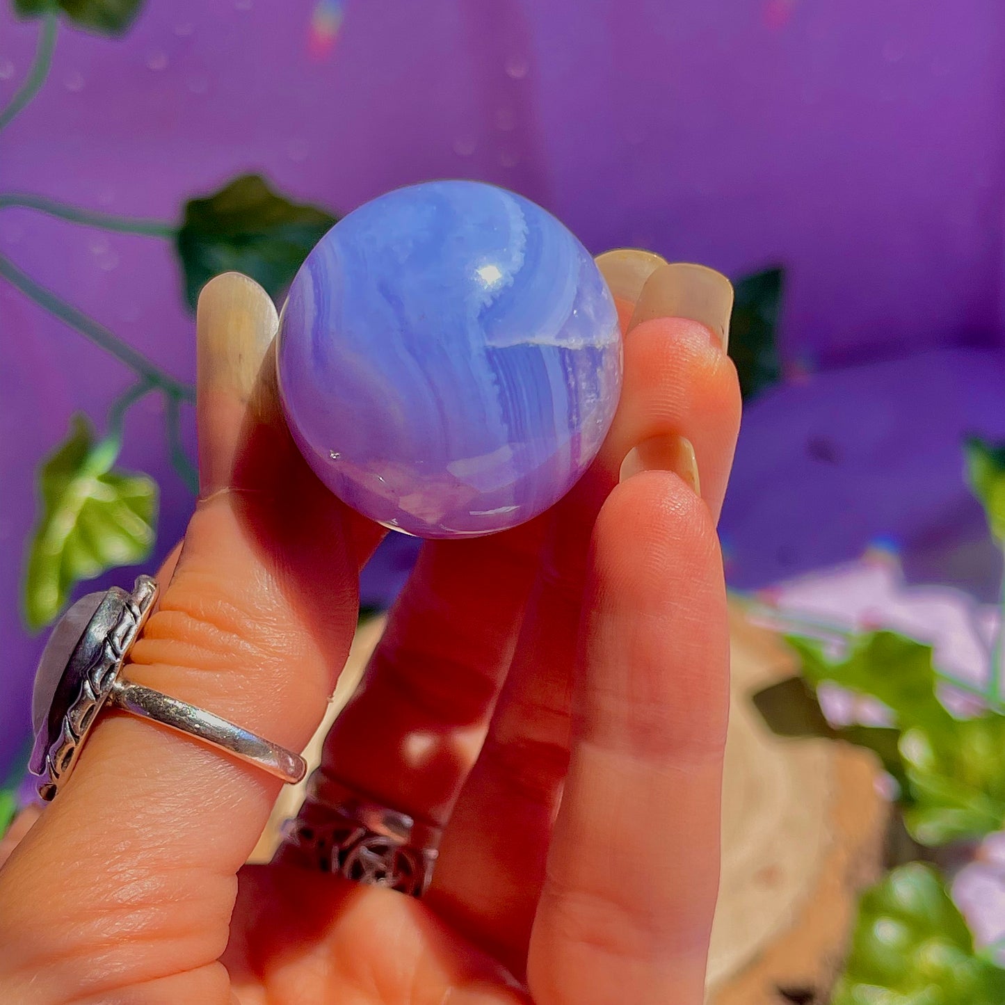 blue lace agate sphere A