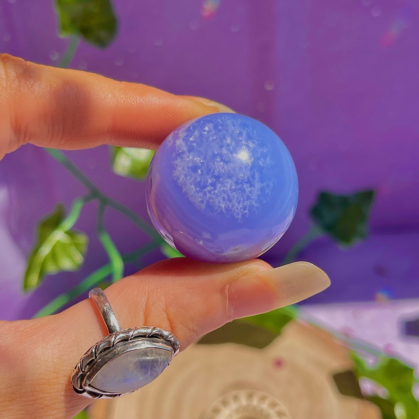 blue lace agate sphere B