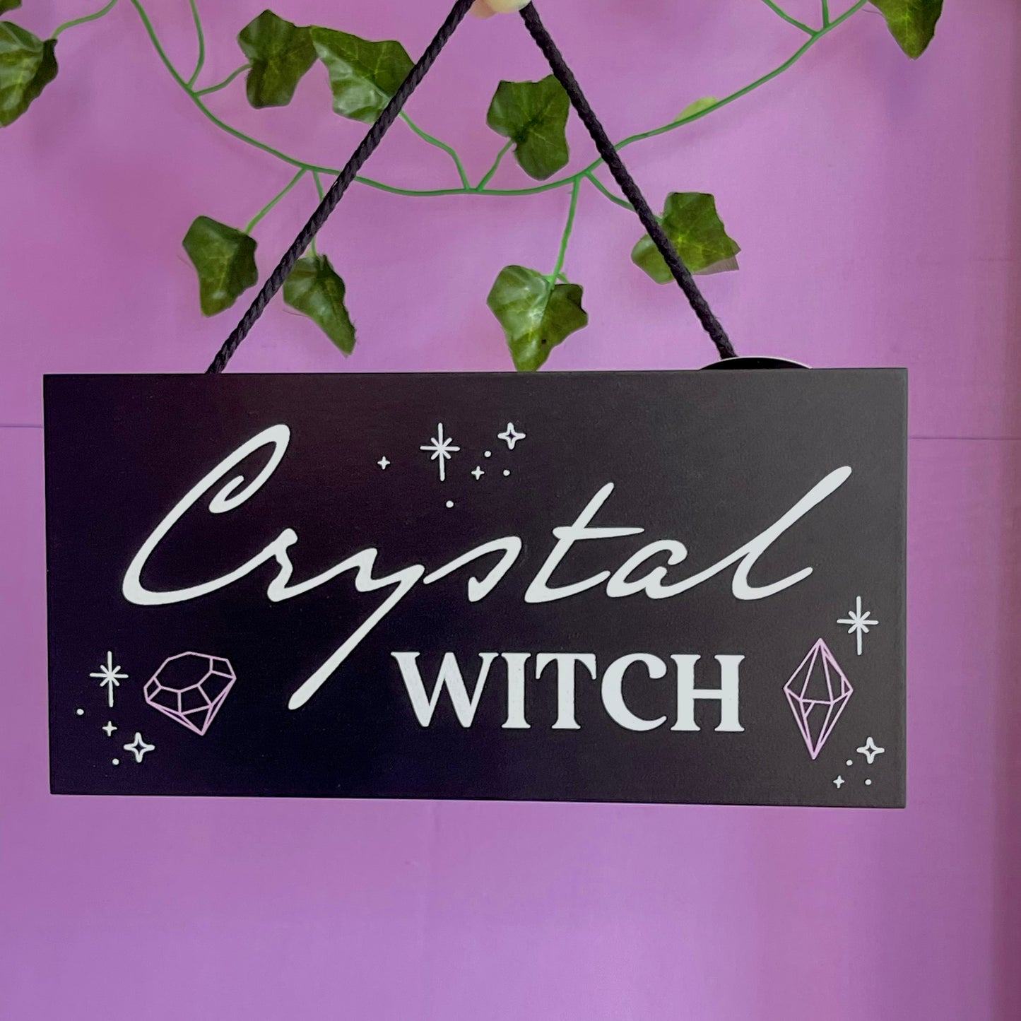‘crystal witch’ hanging sign