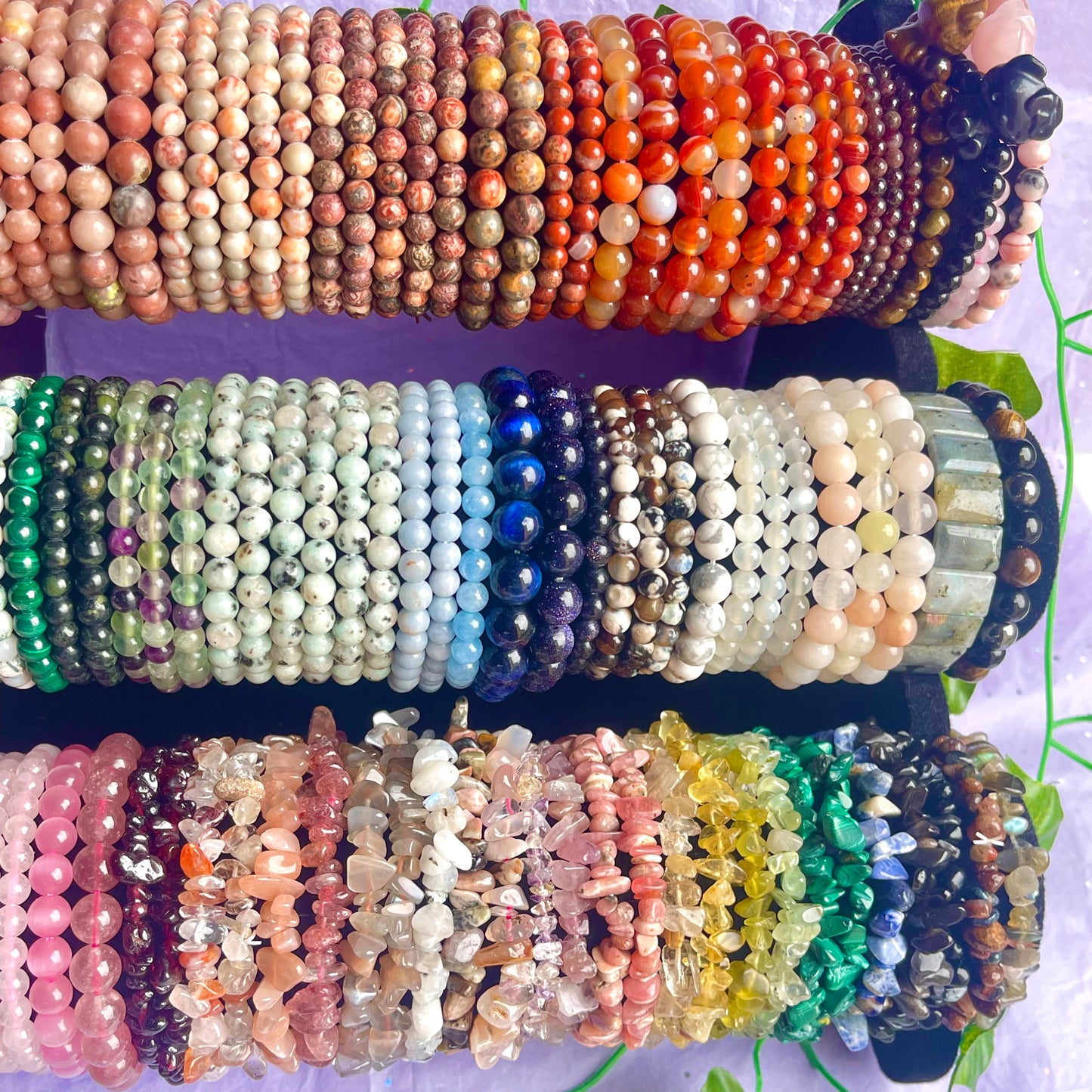 crystal bracelets (beaded & chip)