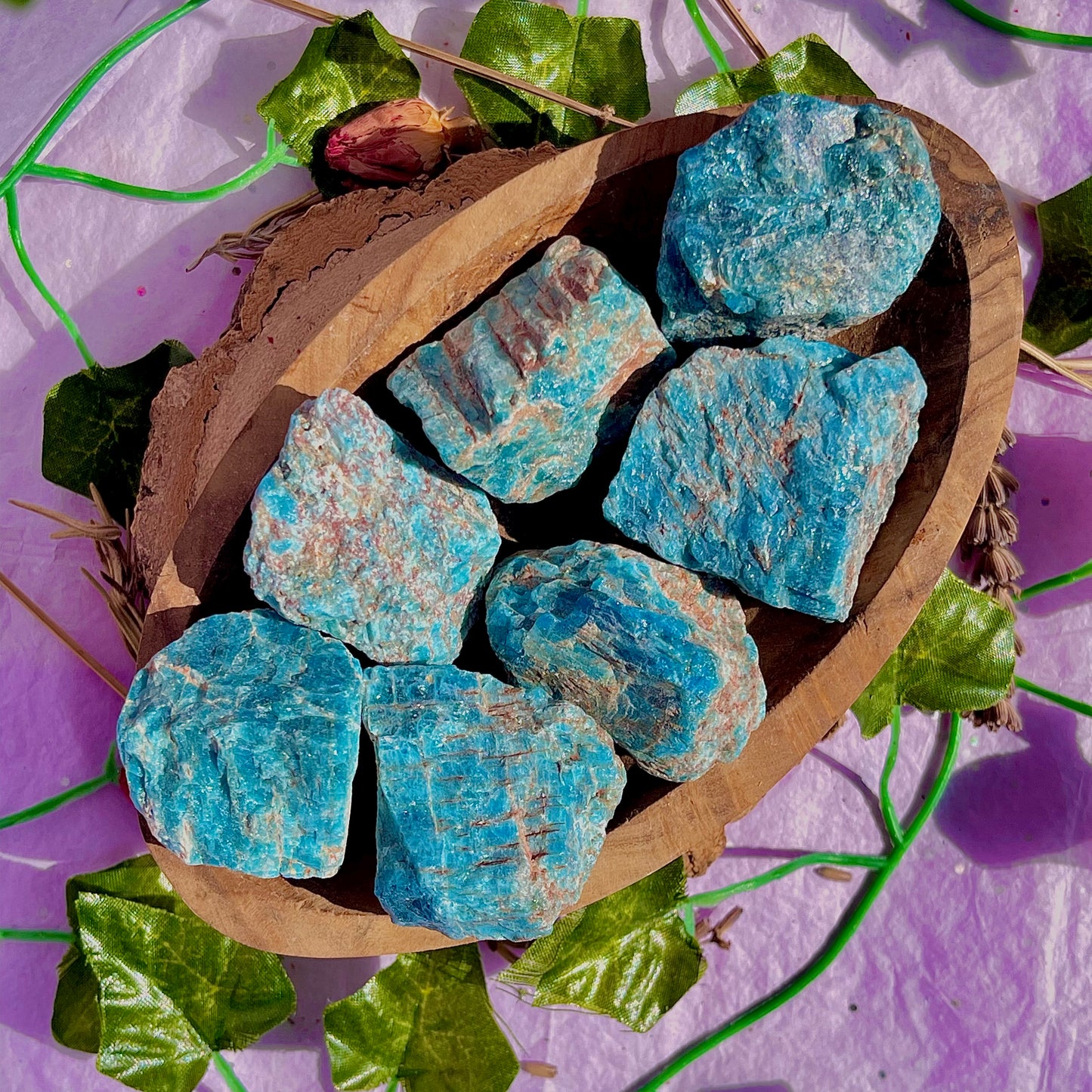 raw/rough blue apatite