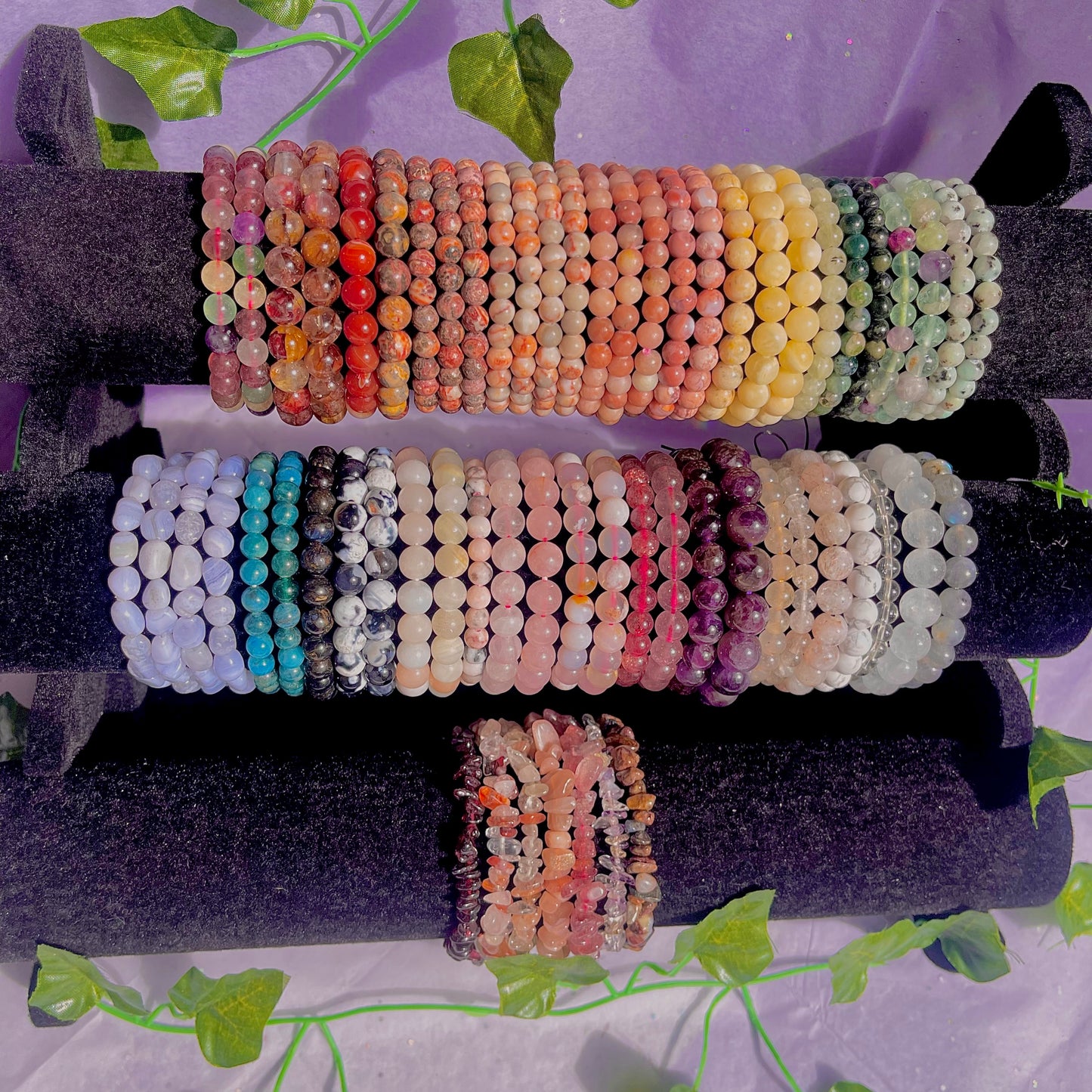 crystal bracelets (beaded & chip)