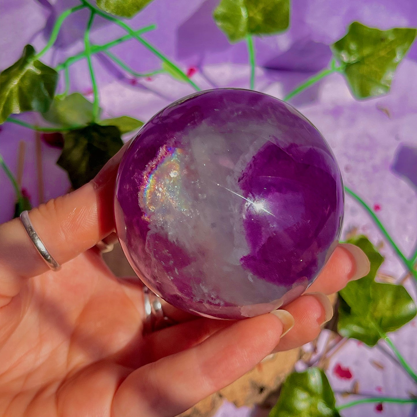 rainbow fluorite sphere A