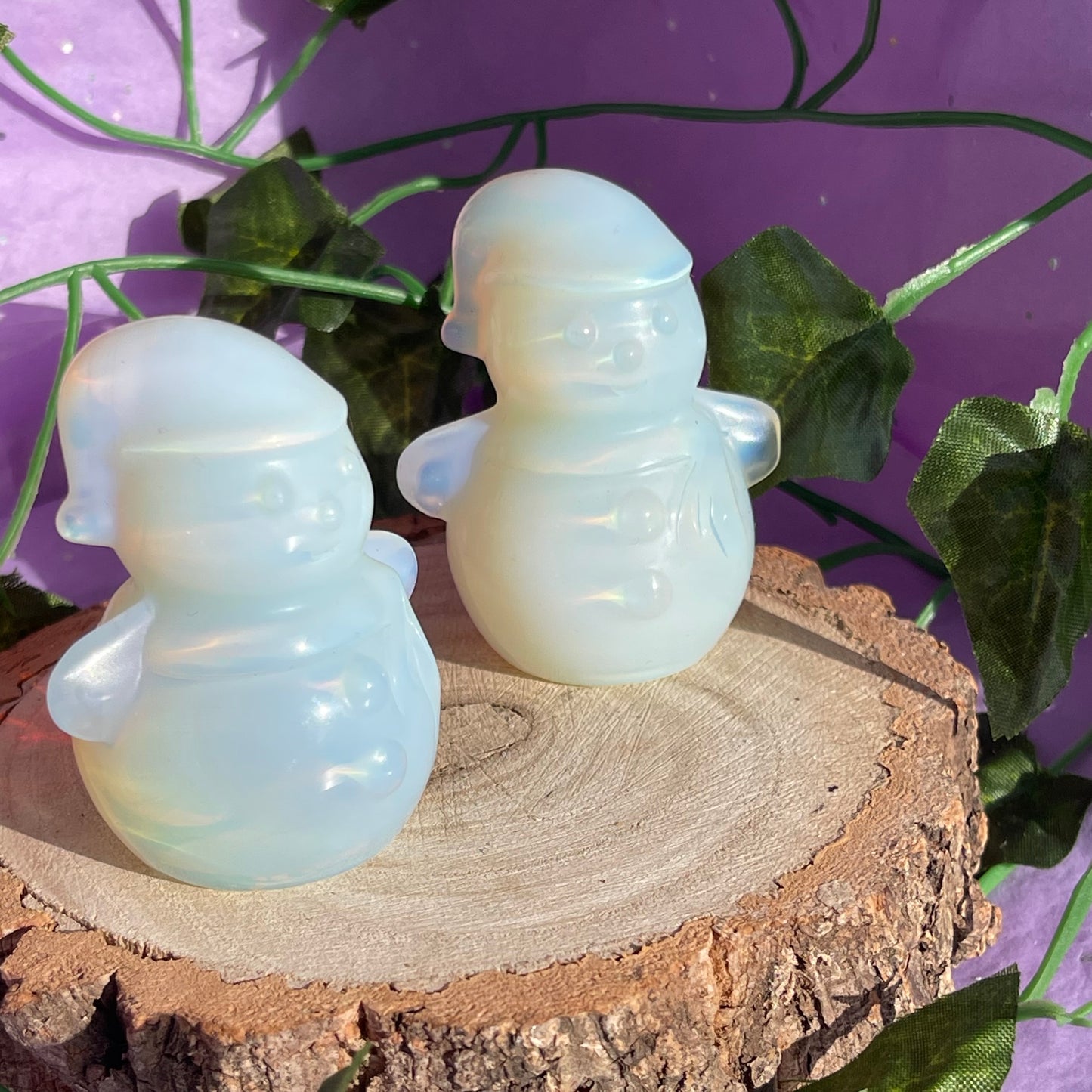 opalite snowman carving
