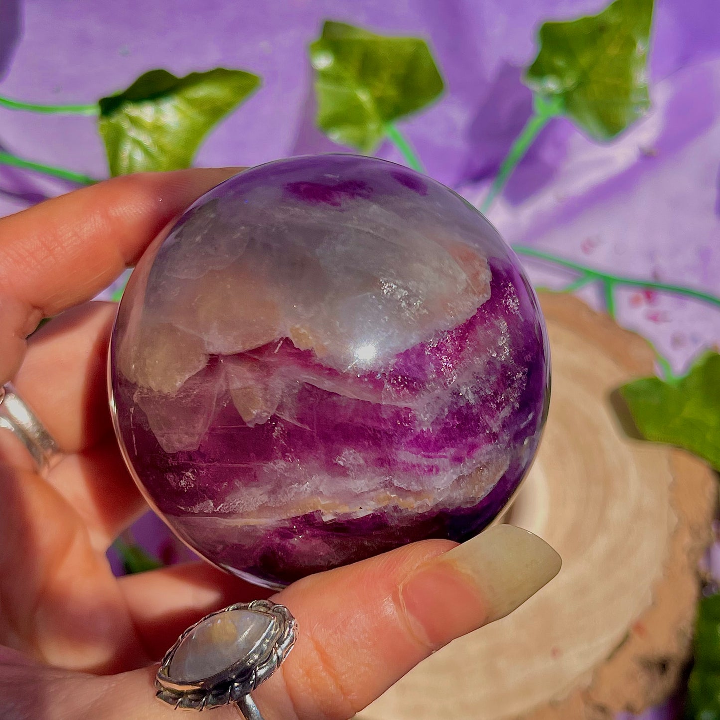 rainbow fluorite sphere B