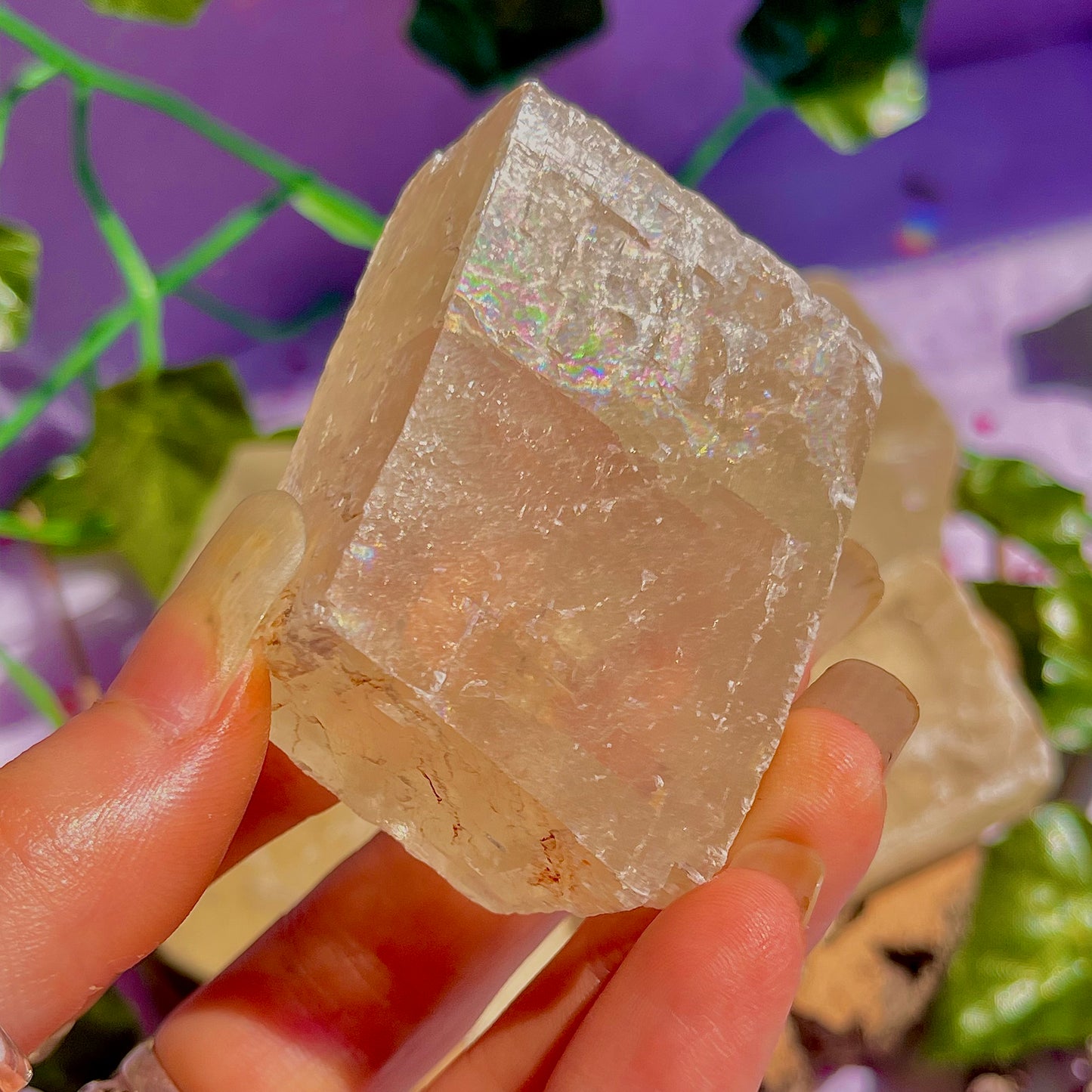 optical golden calcite natural rhombohedrons ~ small