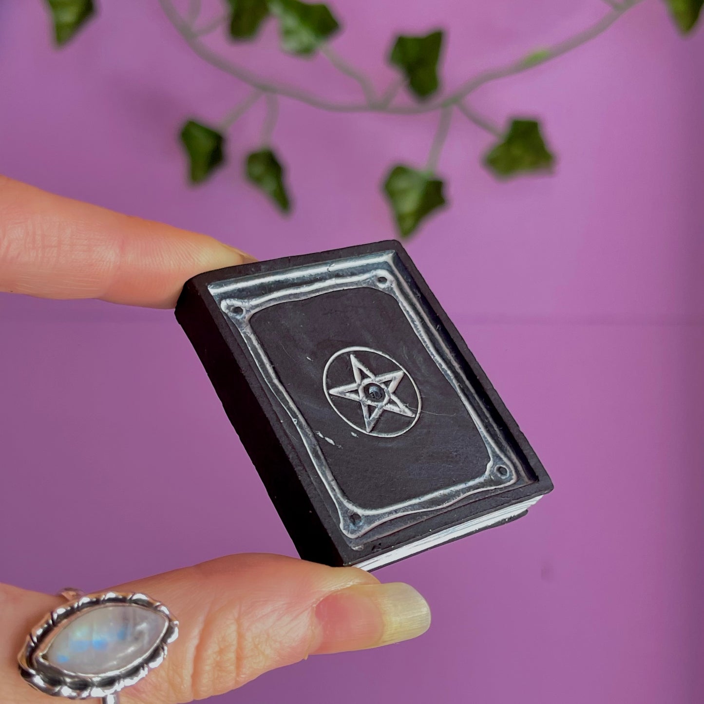 pentagram spell book incense holder