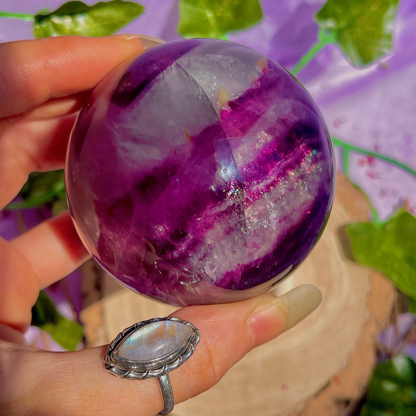 rainbow fluorite sphere B