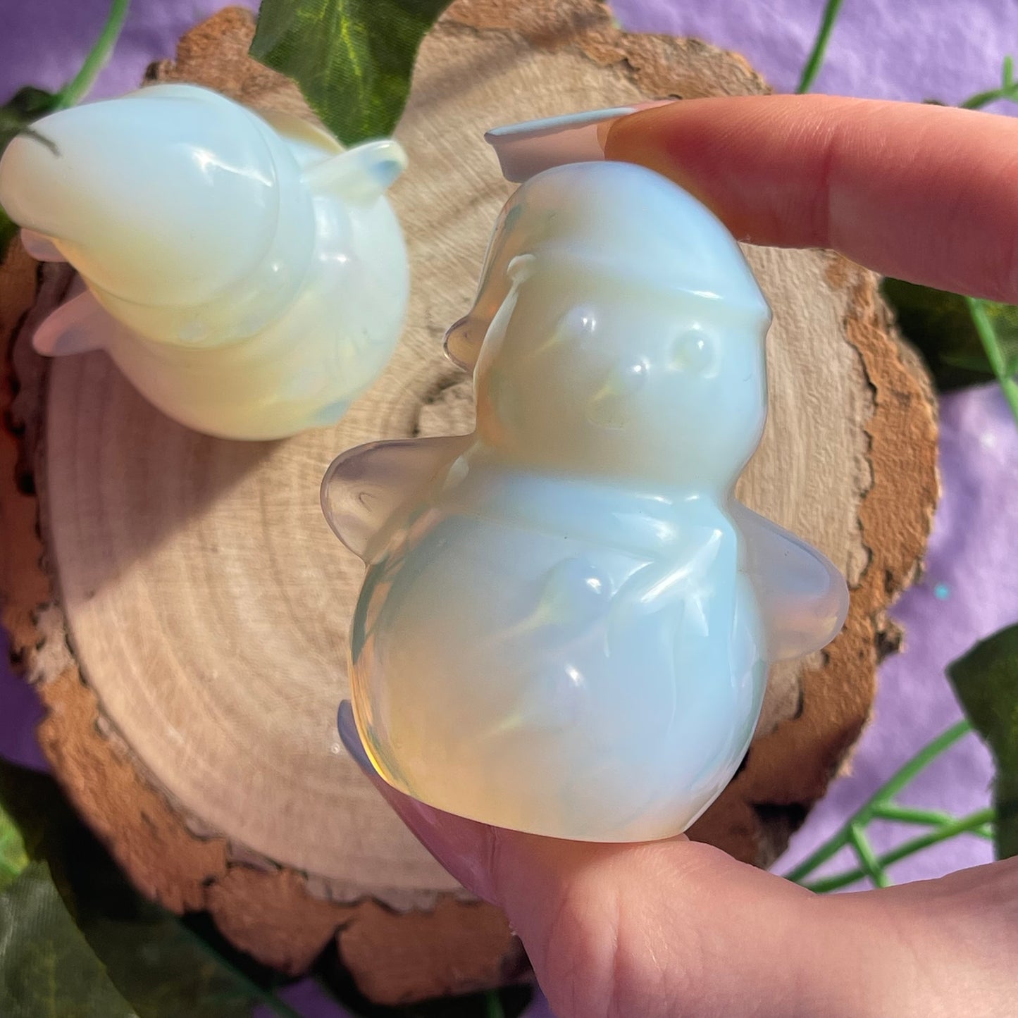 opalite snowman carving