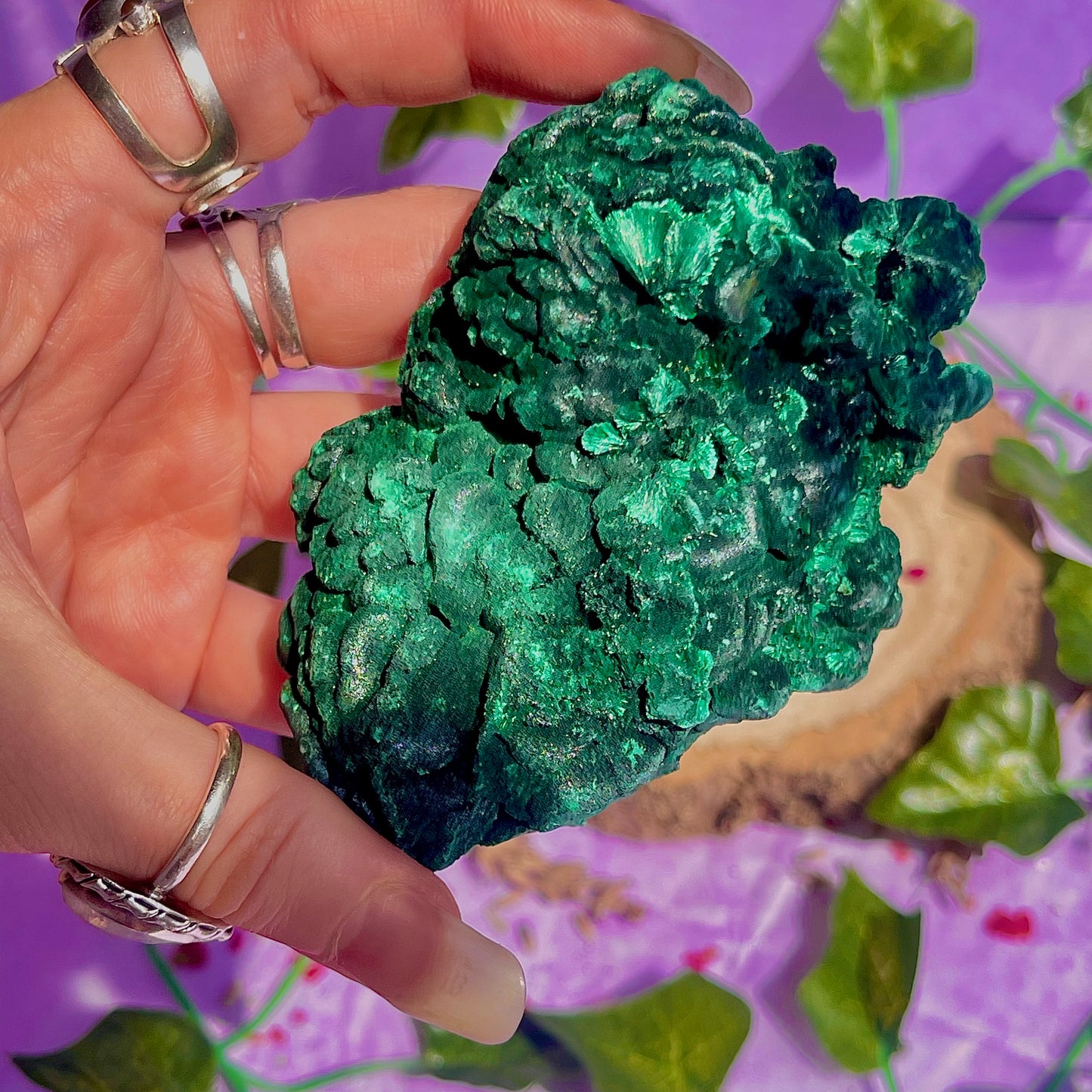 fibrous malachite specimen A (3-4inch)